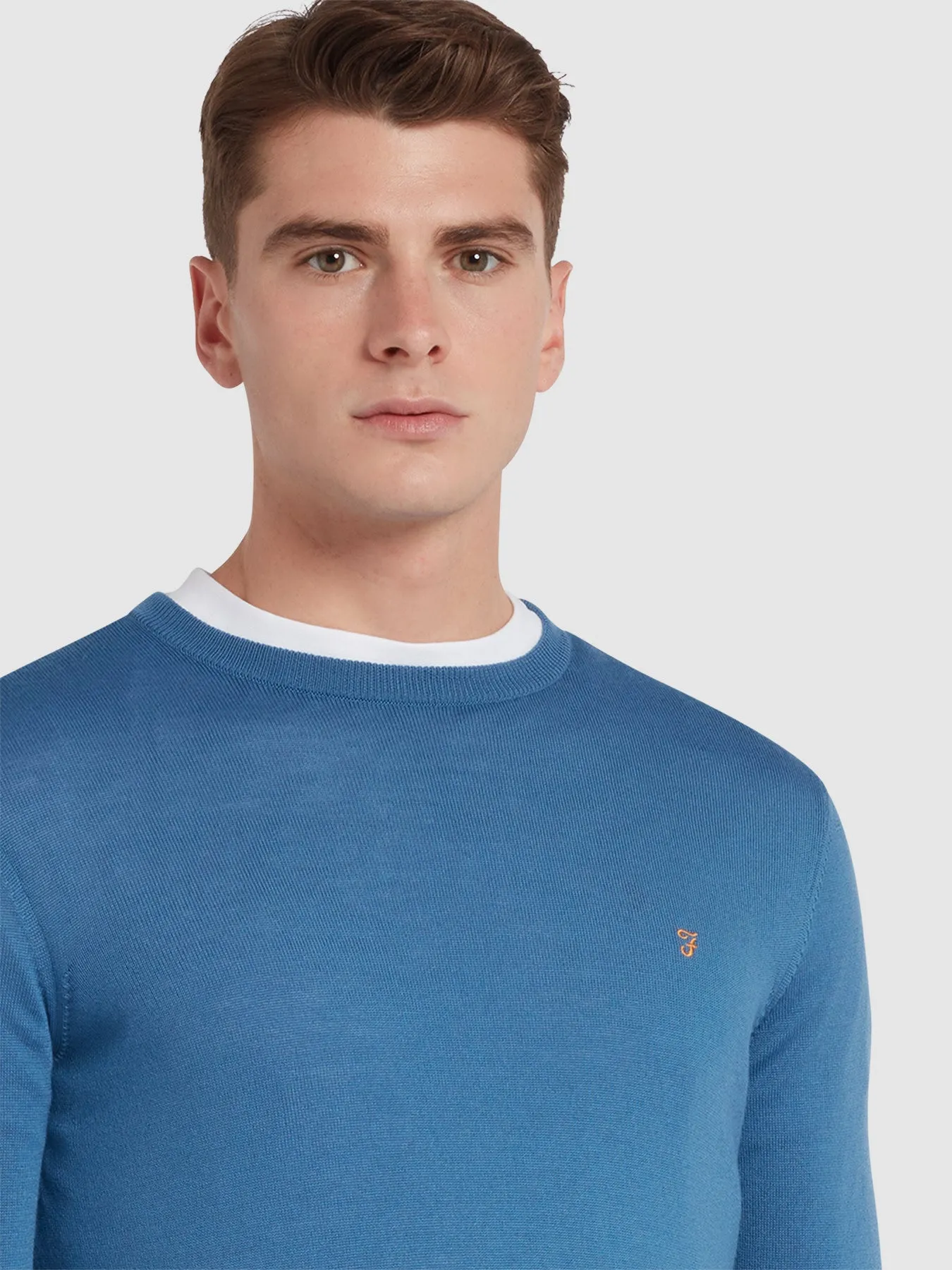 Mullen Merino Wool Crew Neck Sweater In Para Blue sold by Farah product image thumbnail 4