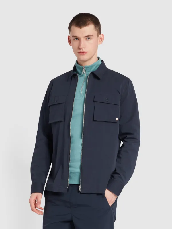 Lynden Relaxed Fit Overshirt In True Navy sold by Farah