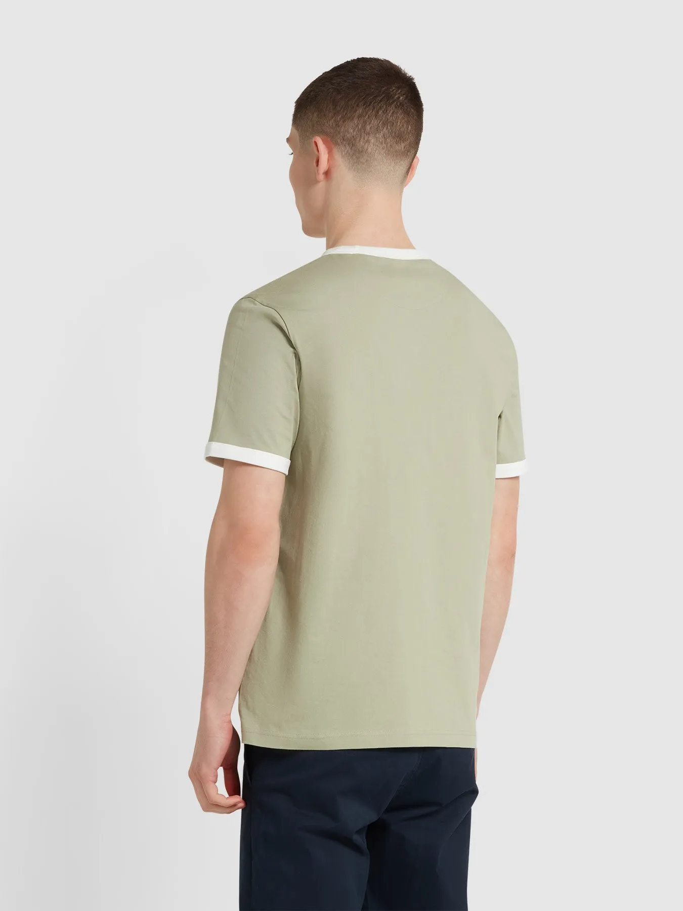 Groves Regular Fit Ringer T-Shirt In Balsam sold by Farah product image thumbnail 3