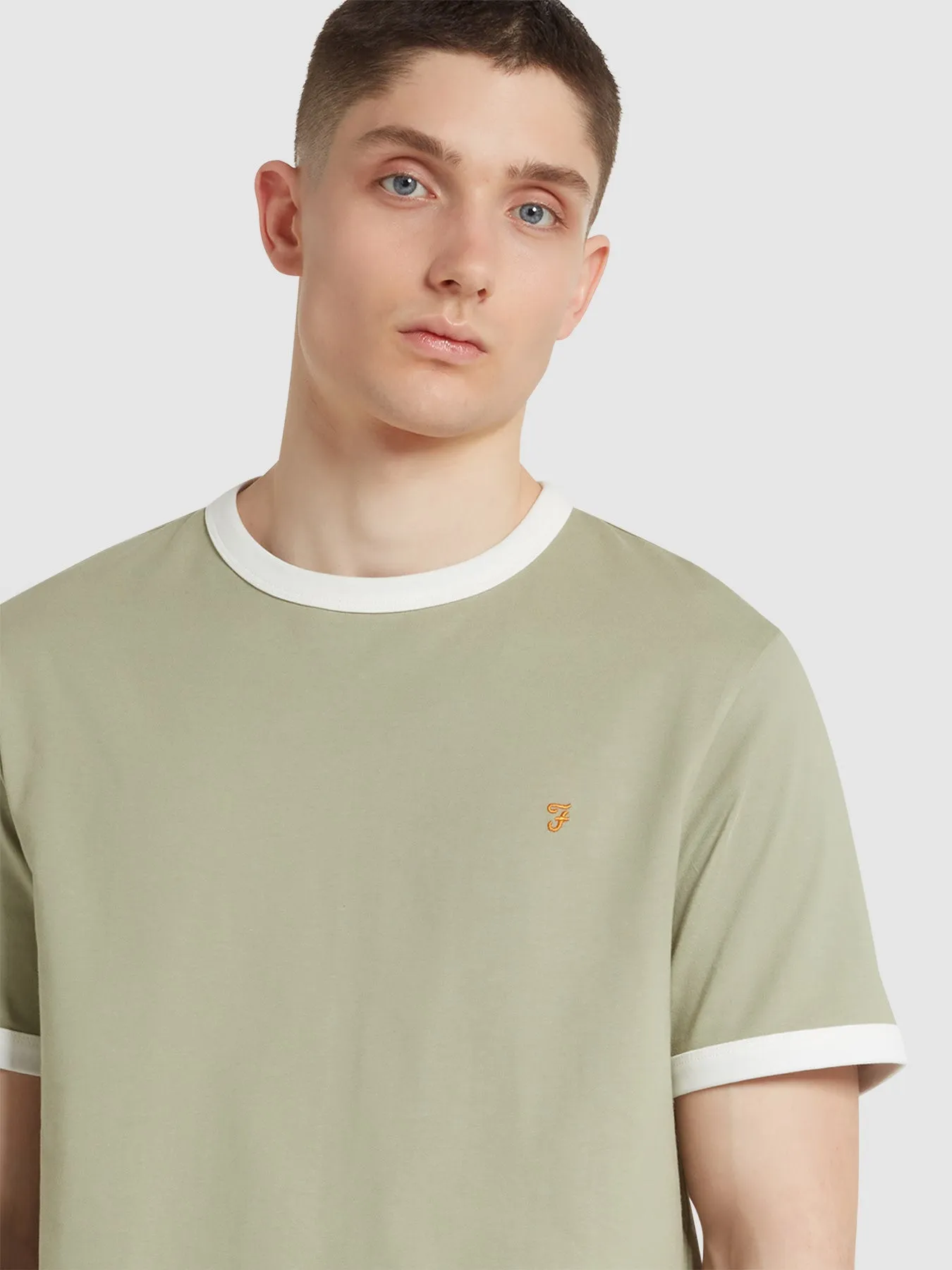Groves Regular Fit Ringer T-Shirt In Balsam sold by Farah product image thumbnail 4
