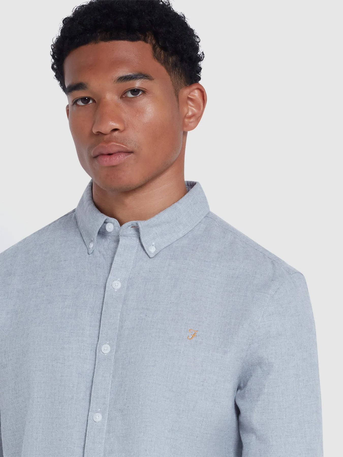 Alban Slim Fit Shirt In Grey Marl sold by Farah product image thumbnail 4