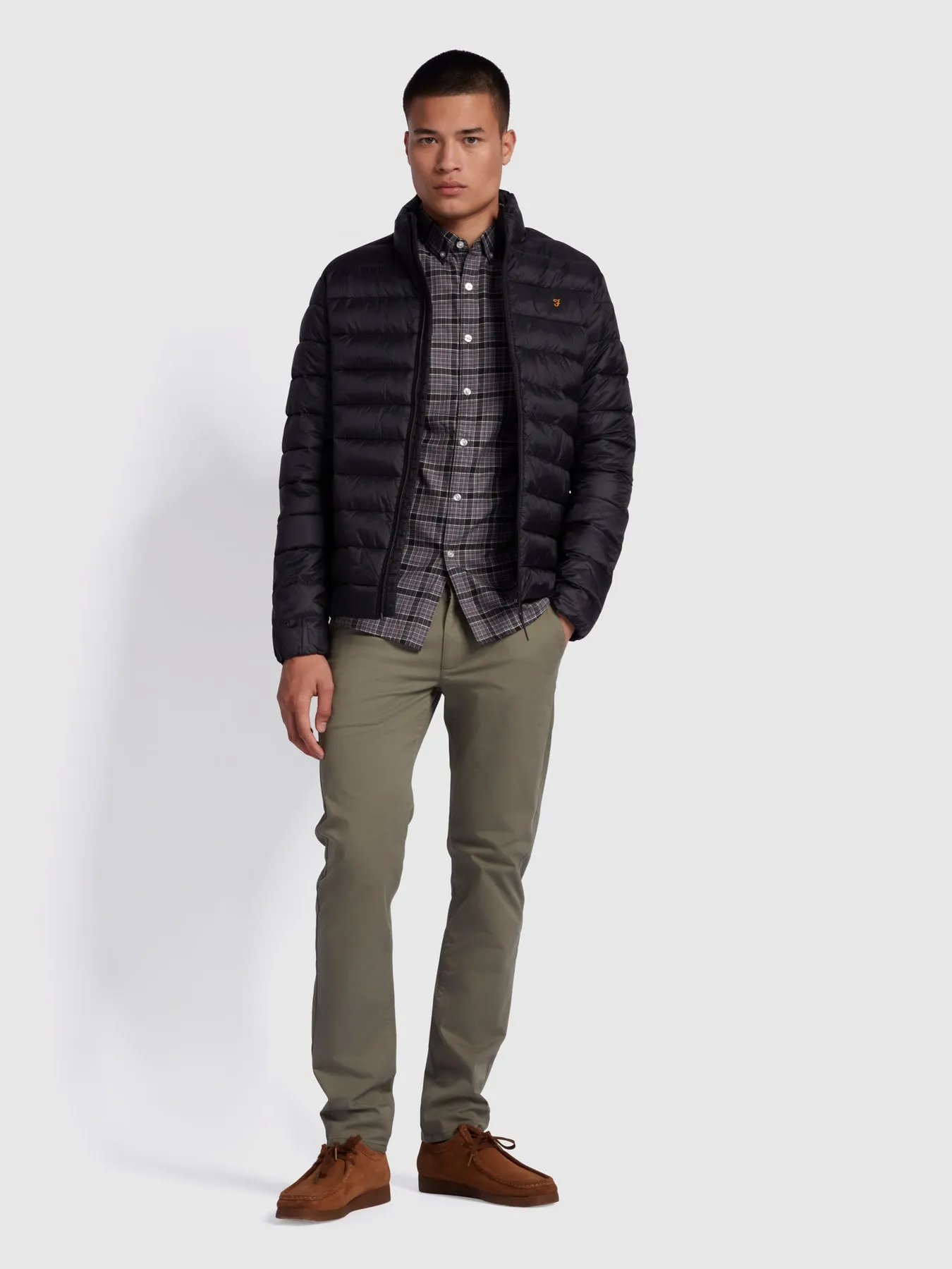 Fraser Slim Fit Long Sleeve Check Shirt In Charcoal sold by Farah product image thumbnail 2