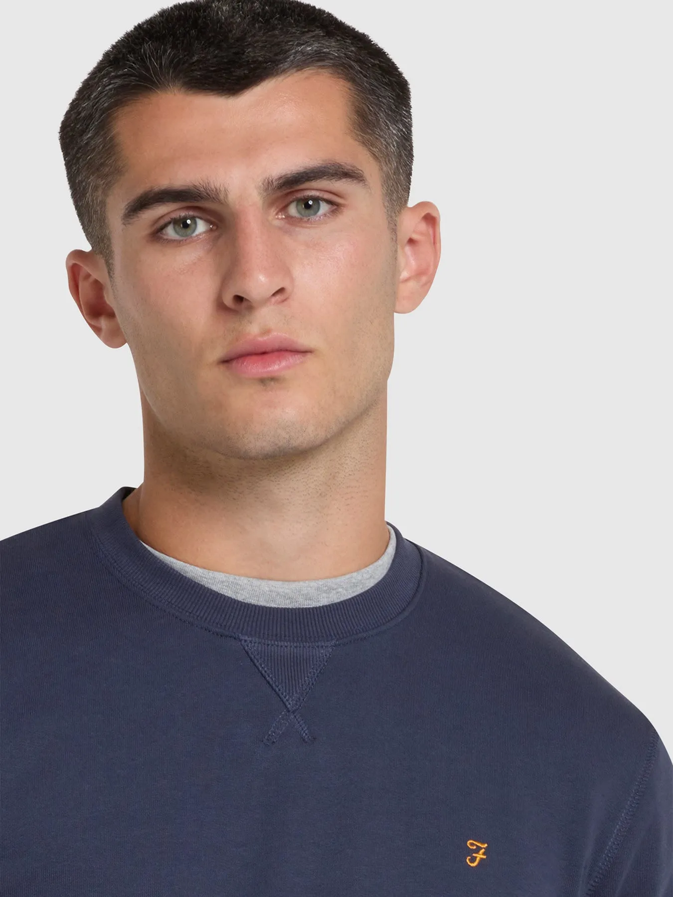 Tim Organic Cotton Crew Neck Sweatshirt In Liquorice Blue sold by Farah product image thumbnail 4