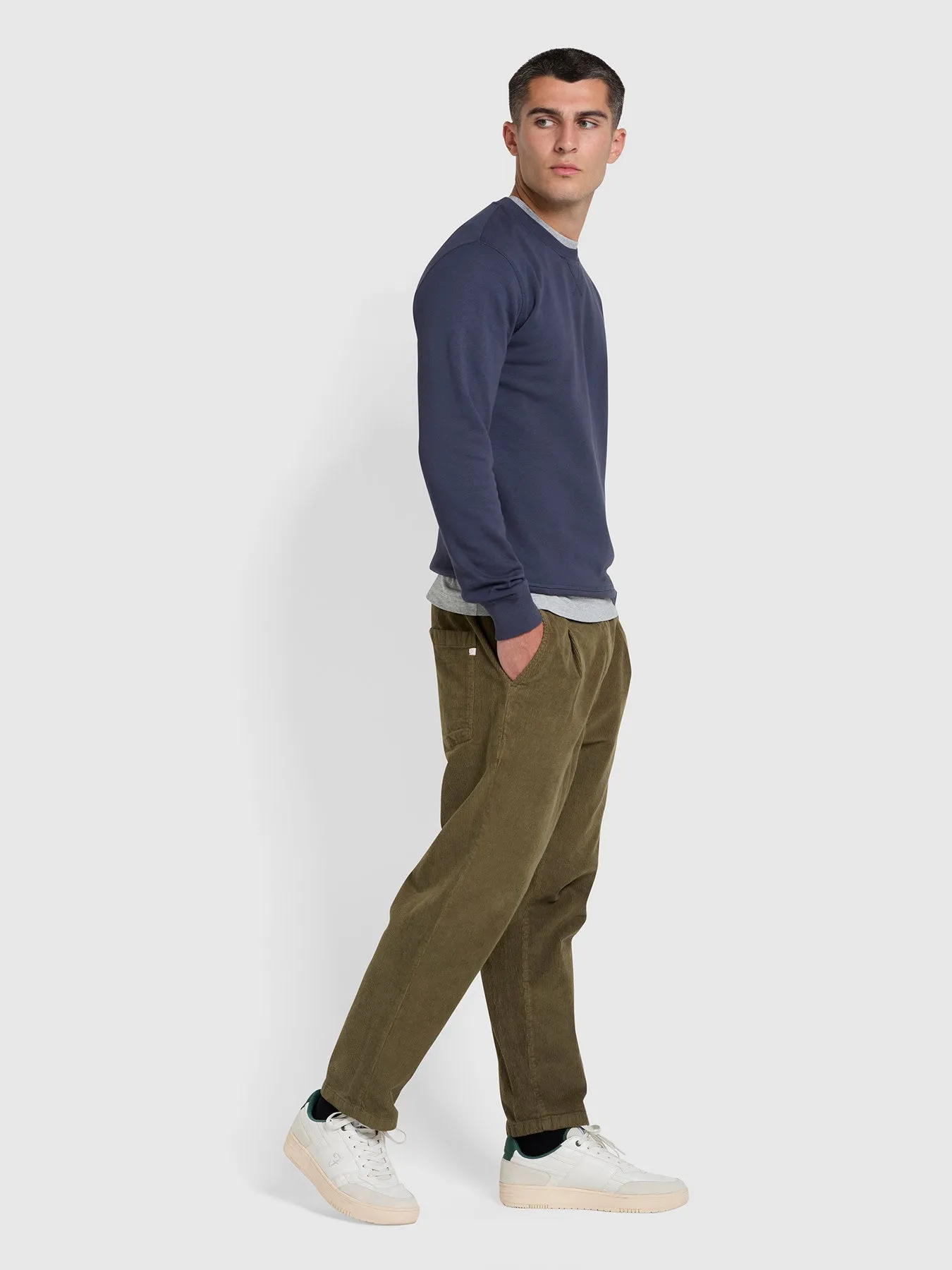 Tim Organic Cotton Crew Neck Sweatshirt In Liquorice Blue sold by Farah product image thumbnail 2