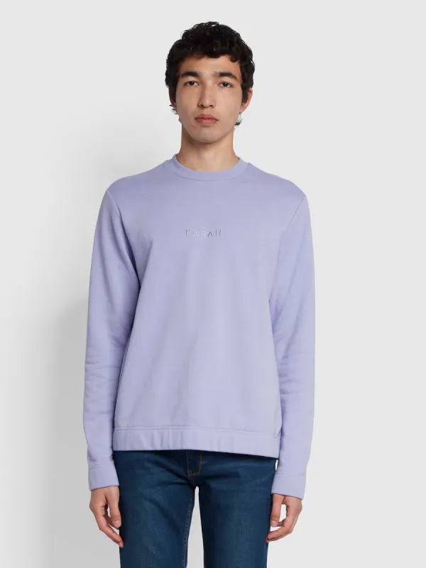 Cave Organic Cotton Crew Neck Sweatshirt In Dusty Lilac sold by Farah