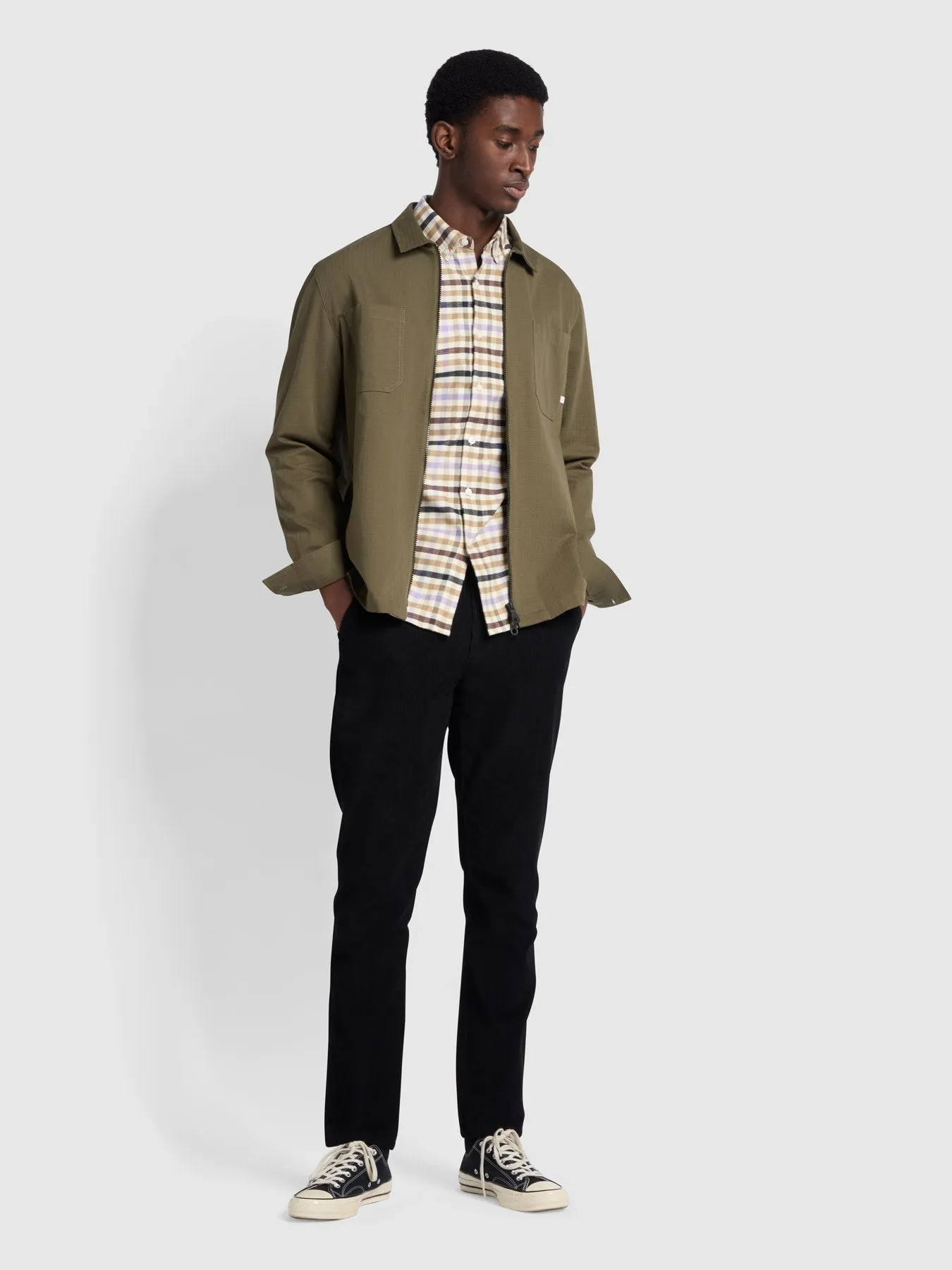 Chambers Casual Fit Long Sleeve Check Shirt In Beige sold by Farah product image thumbnail 2