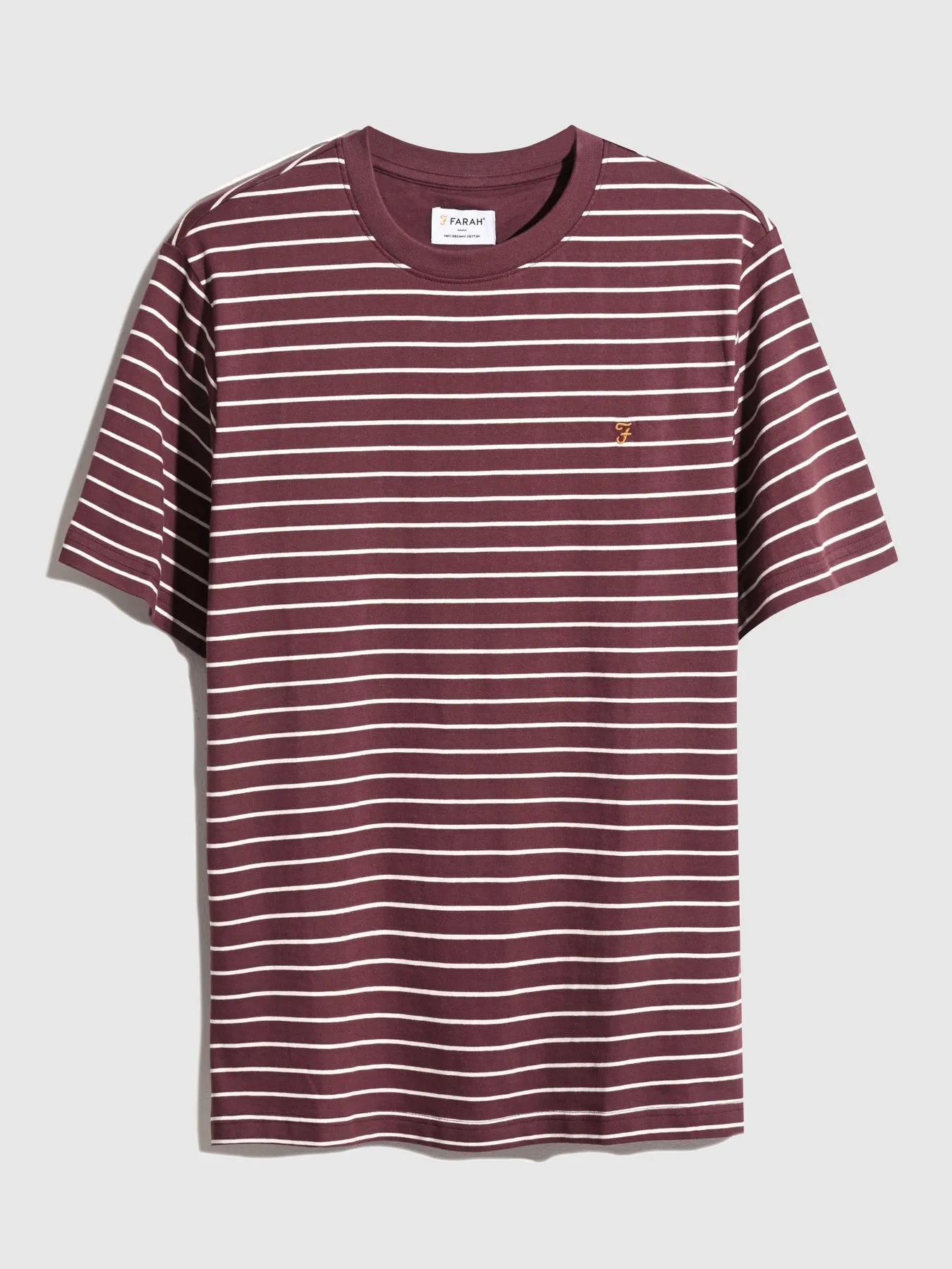 Oakland Regular Fit Bretton Stripe T-Shirt In Farah Red sold by Farah