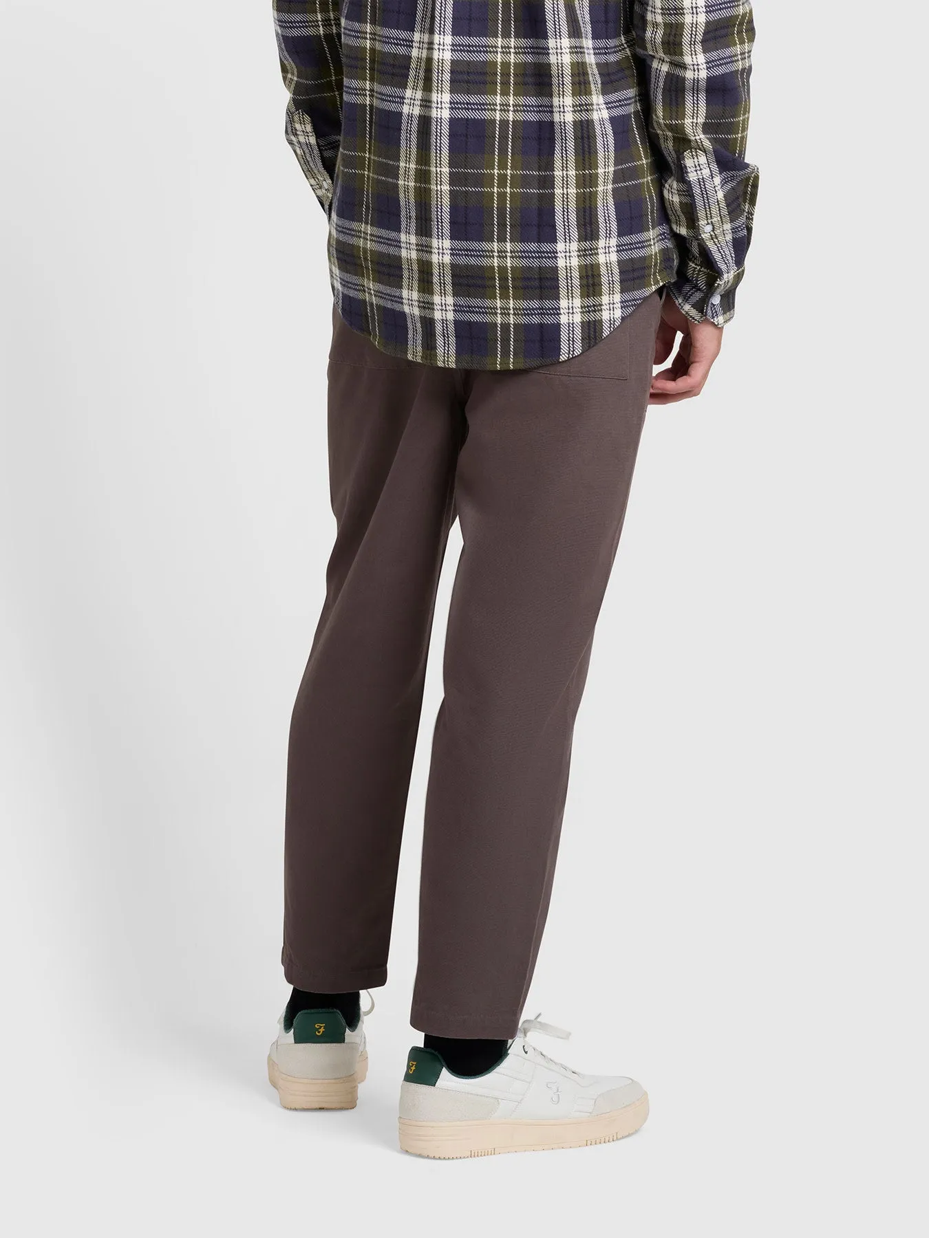 Hawtin Relaxed Tapered Fit Canvas Trousers In Farah Grey sold by Farah product image thumbnail 3