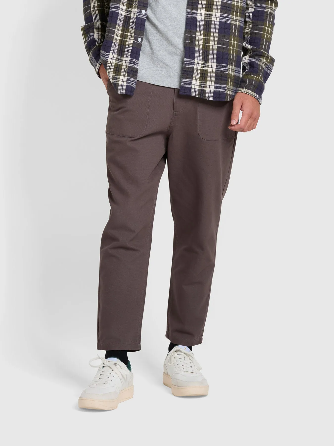 Hawtin Relaxed Tapered Fit Canvas Trousers In Farah Grey sold by Farah product image thumbnail 2