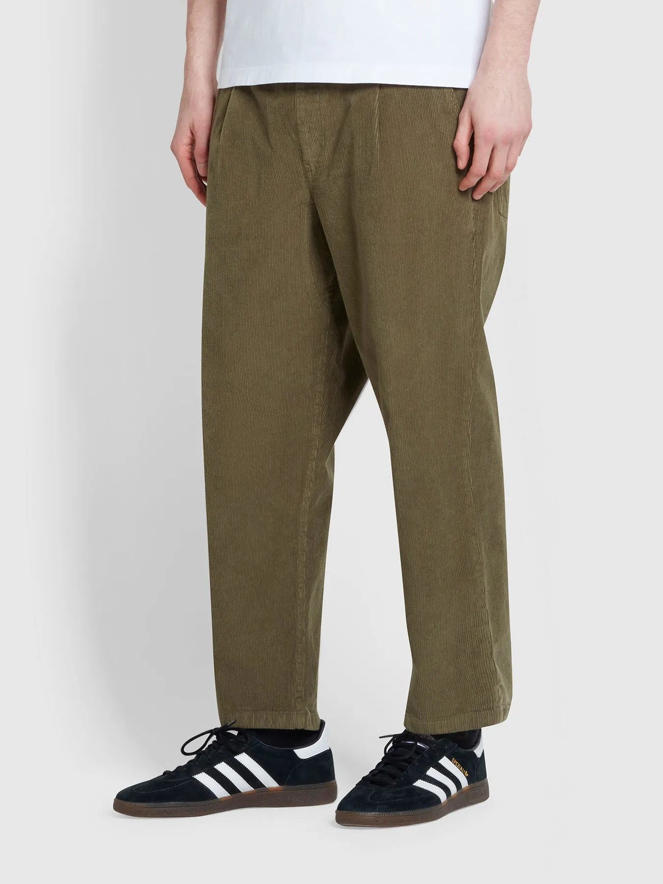 Hawtin Relaxed Tapered Fit Cord Trousers In Olive Green sold by Farah product image thumbnail 2