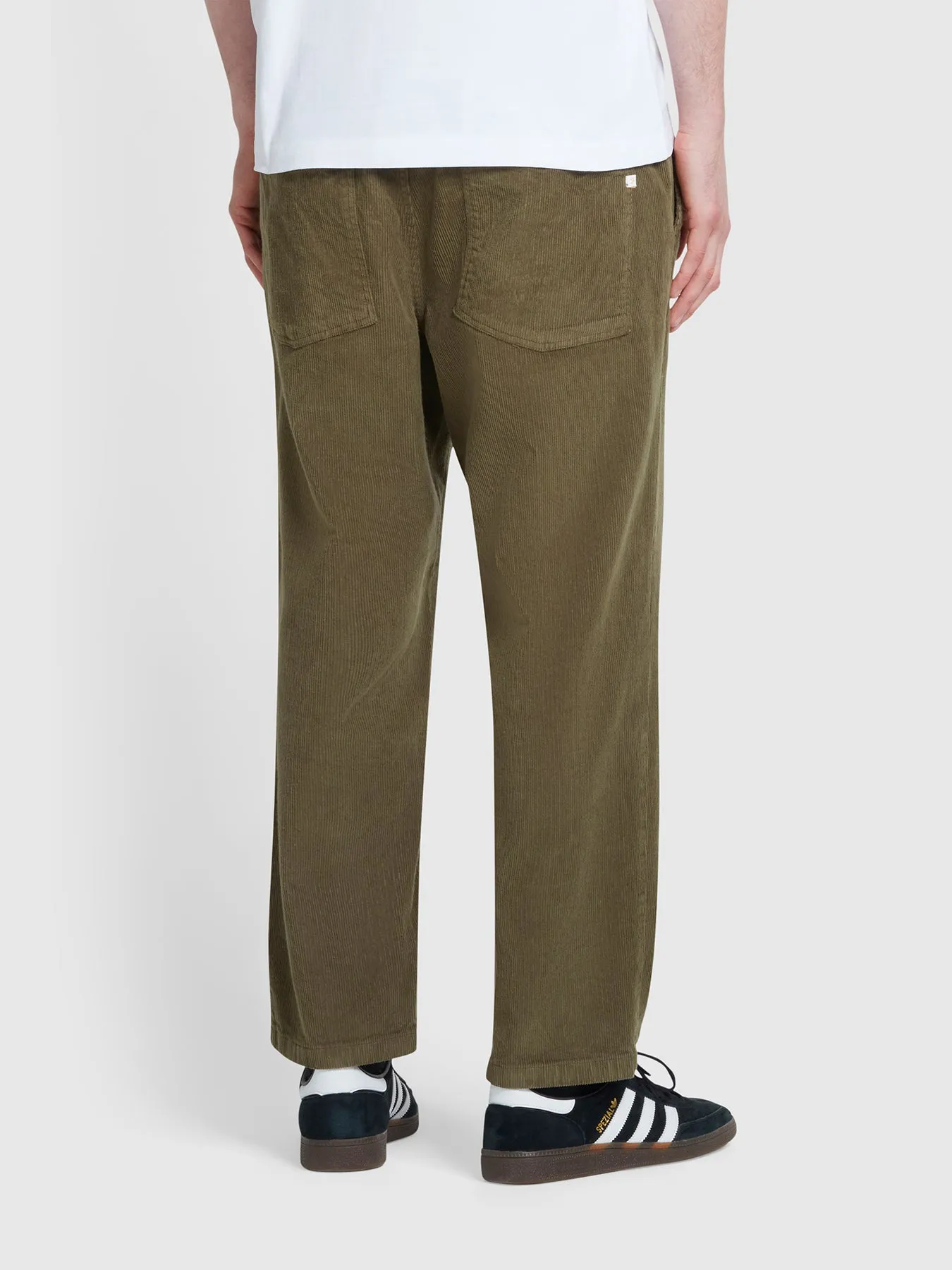 Hawtin Relaxed Tapered Fit Cord Trousers In Olive Green sold by Farah product image thumbnail 3