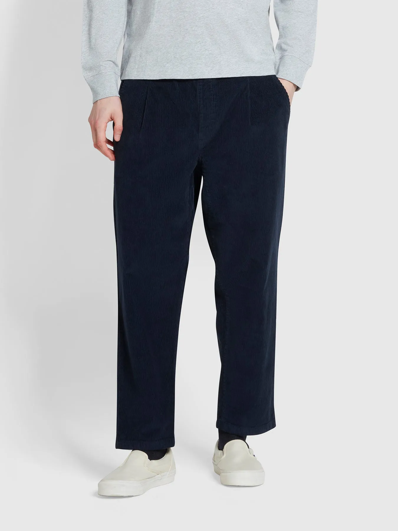 Hawtin Relaxed Tapered Fit Cord Trousers In True Navy sold by Farah product image thumbnail 2