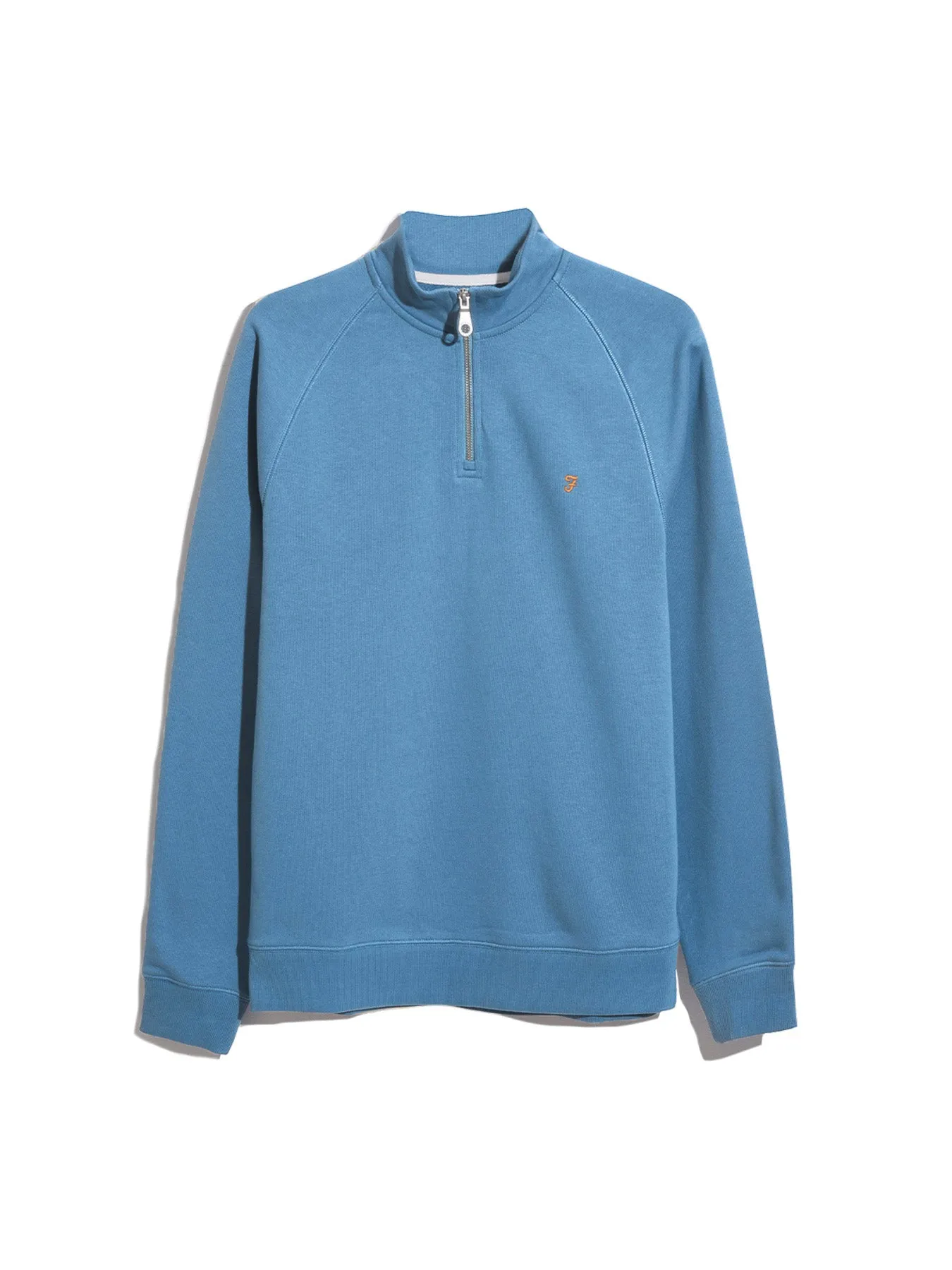 Jim Organic Cotton Quarter Zip Sweatshirt In Para Blue sold by Farah product image thumbnail 5