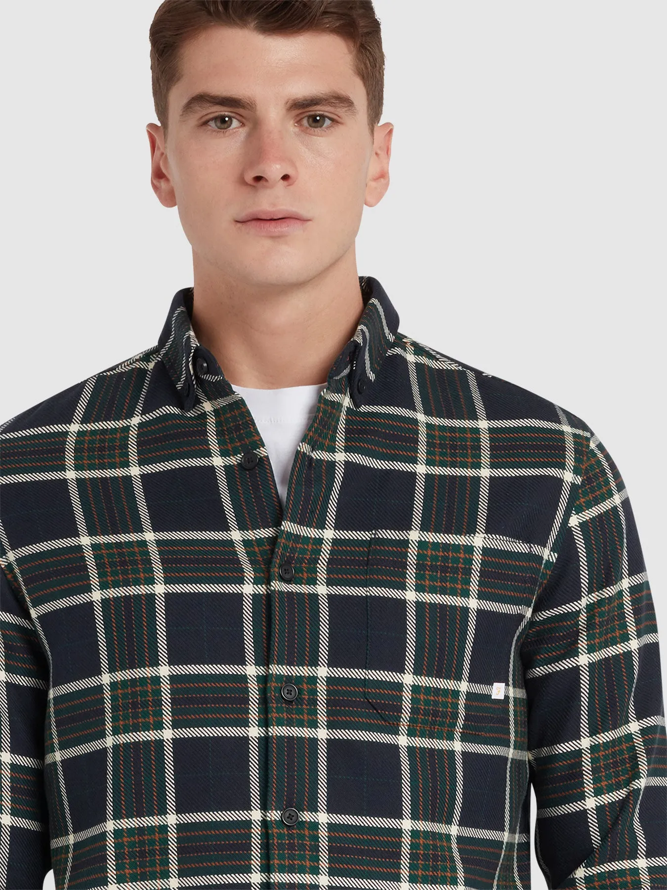Marcelo Casual Fit Check Shirt In True Navy sold by Farah product image thumbnail 4