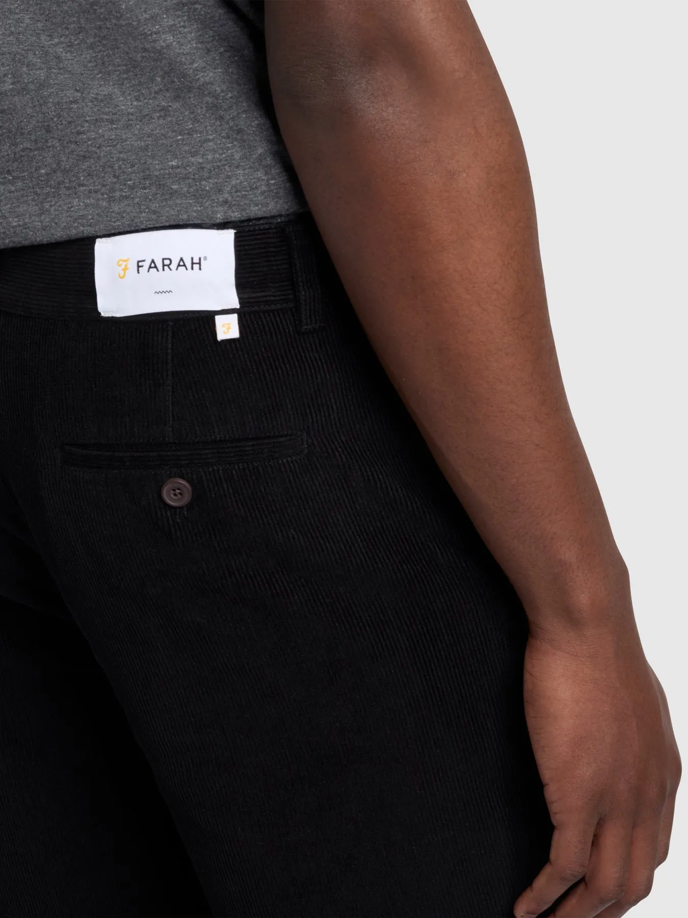 Elm Slim Fit Cord Trousers In Black sold by Farah product image thumbnail 4