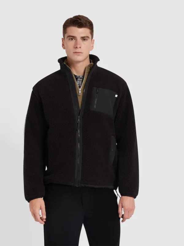 Bradley Full Zip Fleece In Black sold by Farah