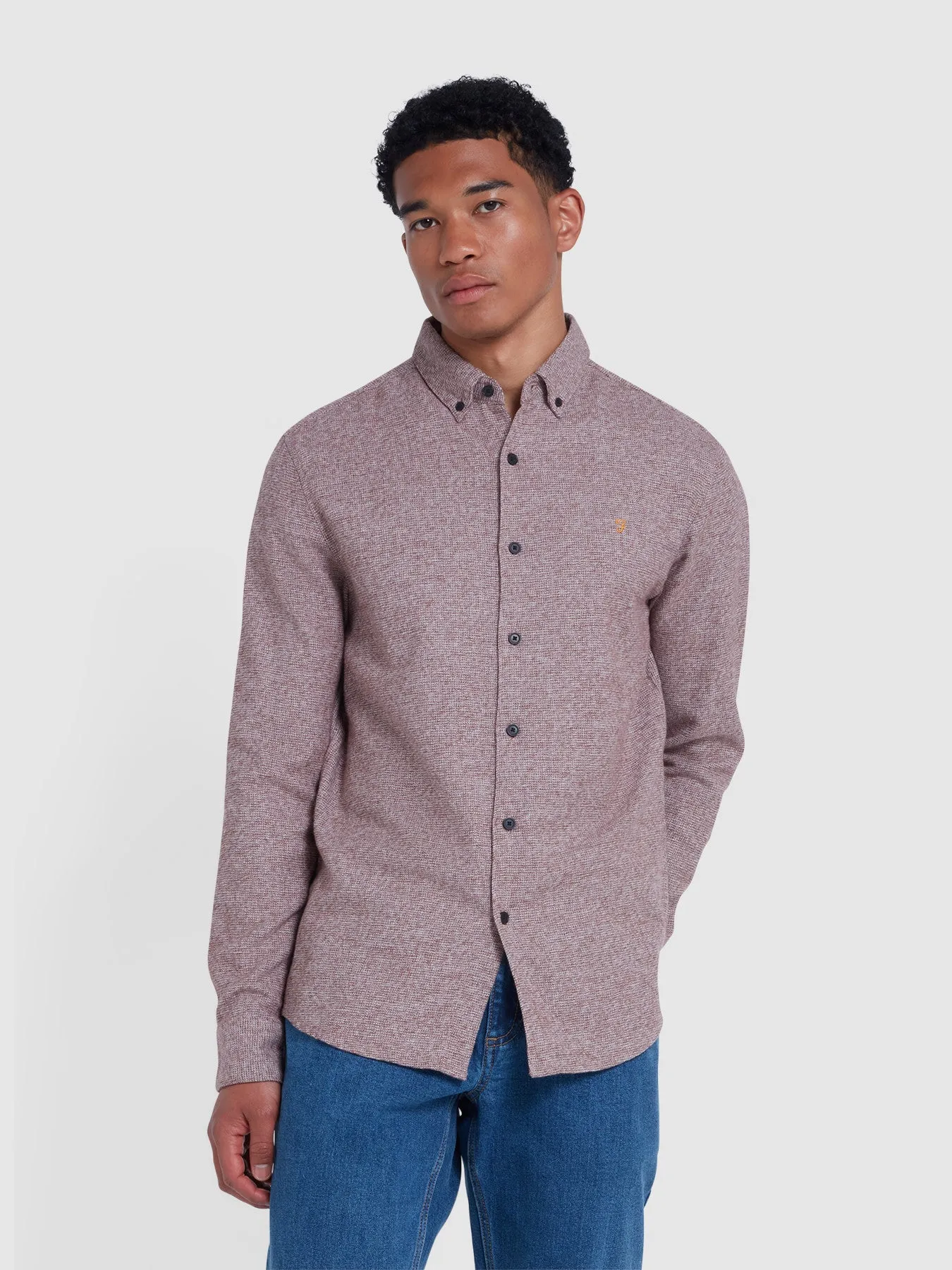 Colver Casual Fit Textured Shirt In Farah Burgundy sold by Farah