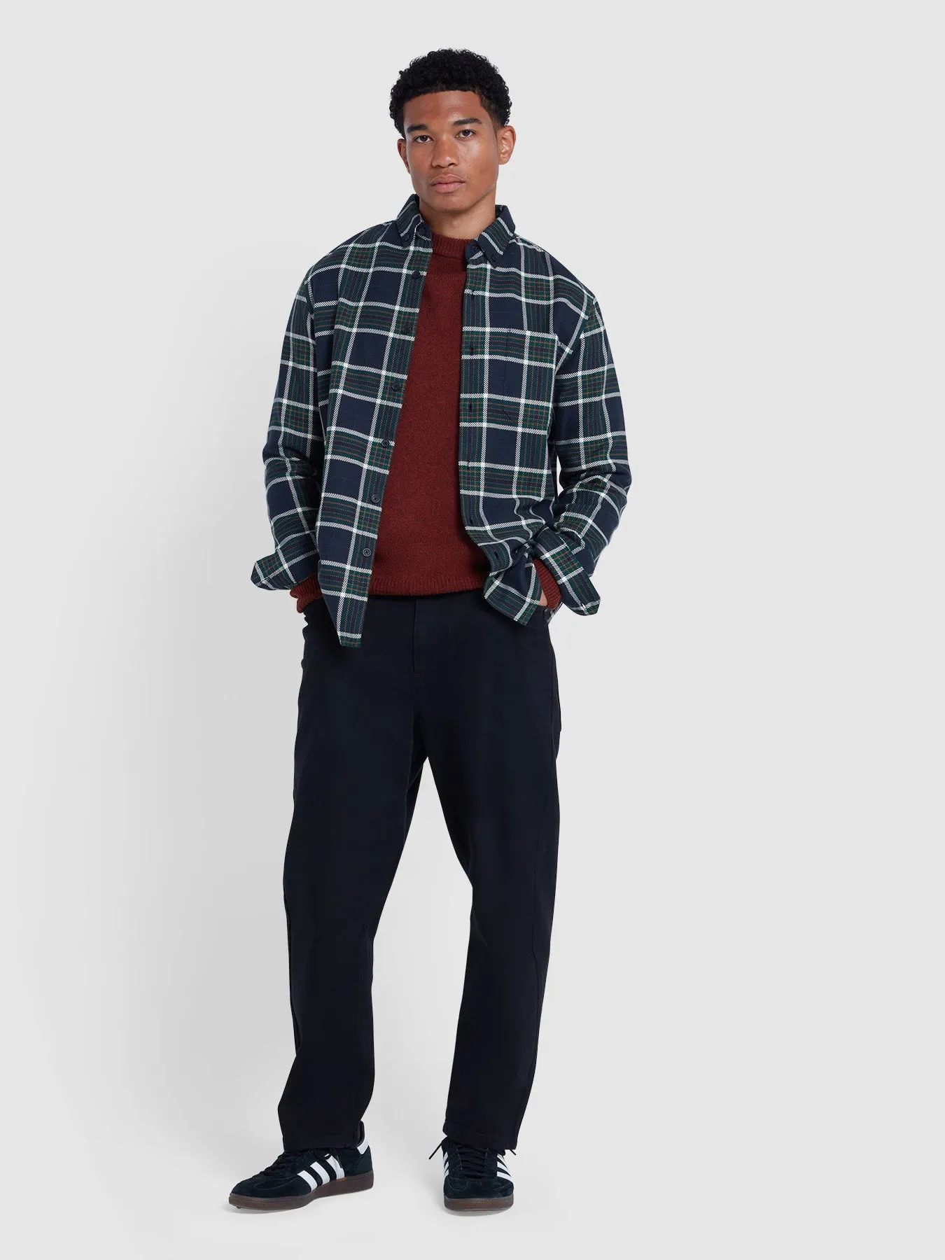 Birchall Crew Neck Lambswool Sweater In Red Venear sold by Farah product image thumbnail 2