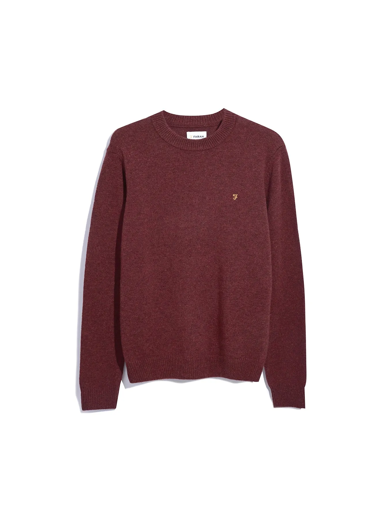 Birchall Crew Neck Lambswool Sweater In Red Venear sold by Farah product image thumbnail 5