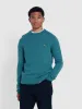 Birchall Crew Neck Lambswool Sweater In Seaport Green sold by Farah
