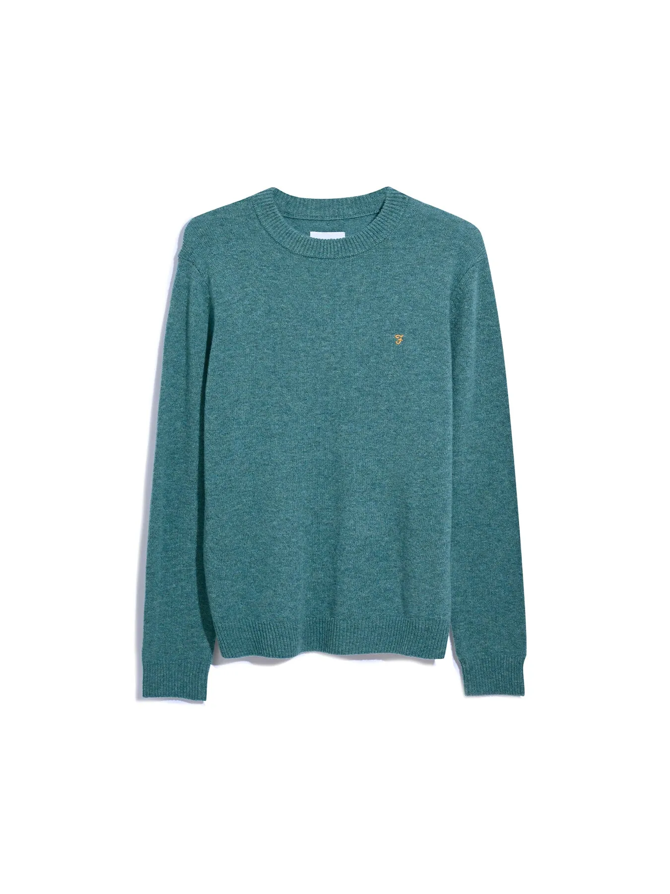 Birchall Crew Neck Lambswool Sweater In Seaport Green sold by Farah product image thumbnail 5