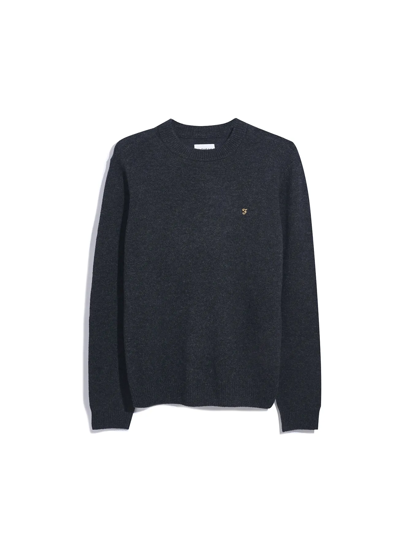 Birchall Crew Neck Lambswool Sweater In Black Oyster sold by Farah product image thumbnail 5
