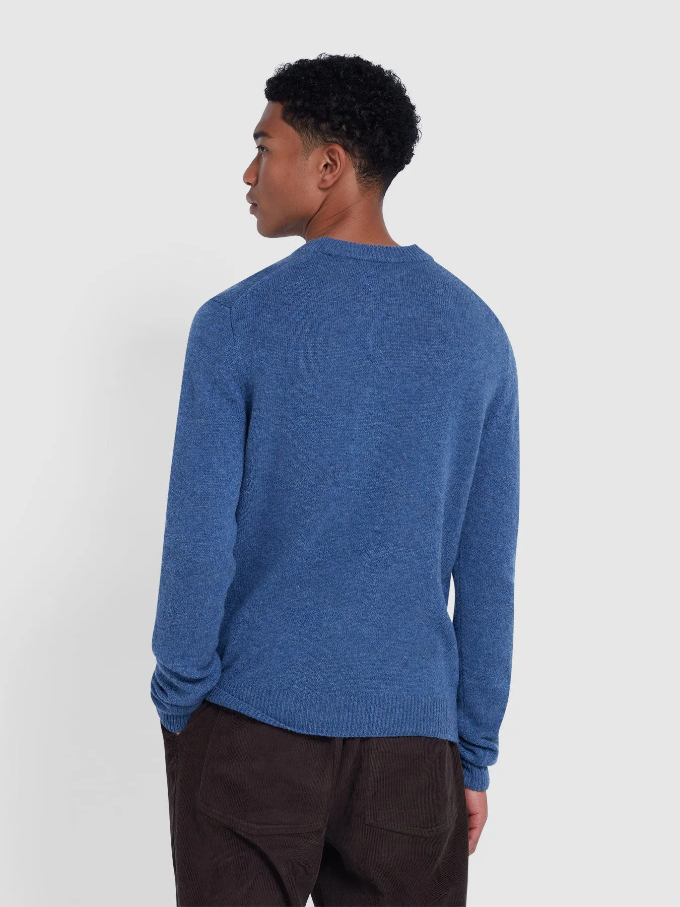 Birchall Crew Neck Lambswool Sweater In Neptune Blue sold by Farah product image thumbnail 3