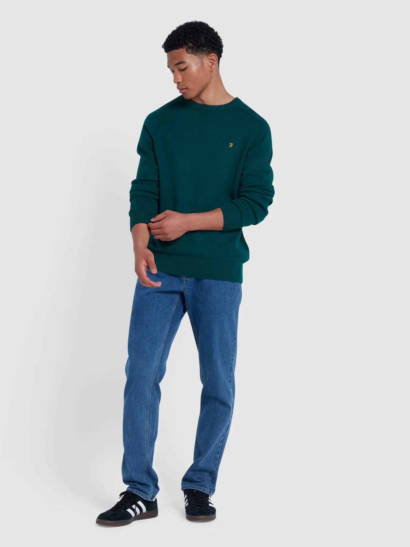 Kingsbury Crew Neck Sweater In Botanic Green sold by Farah product image thumbnail 2
