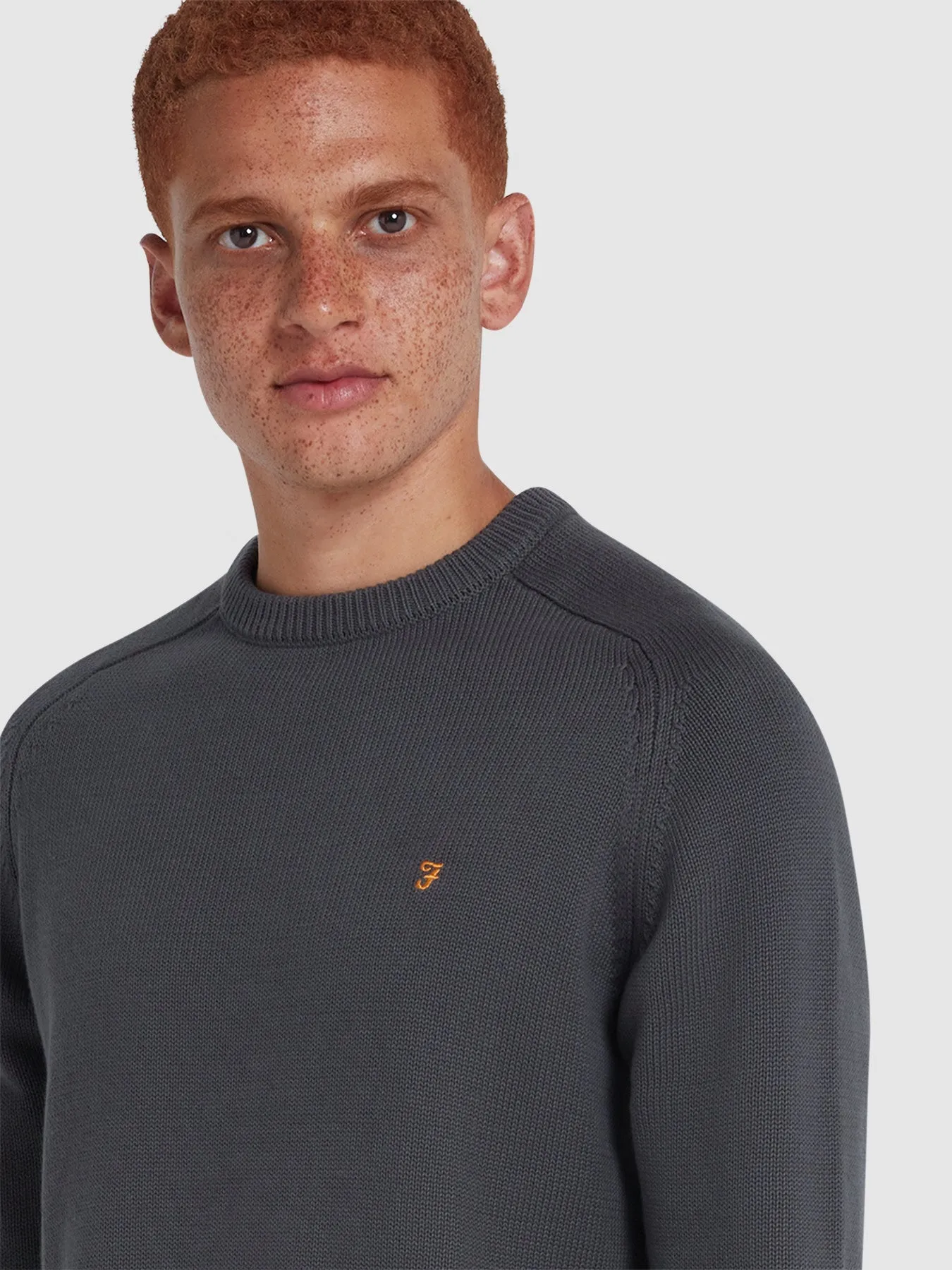 Kingsbury Crew Neck Sweater In Charcoal sold by Farah product image thumbnail 4