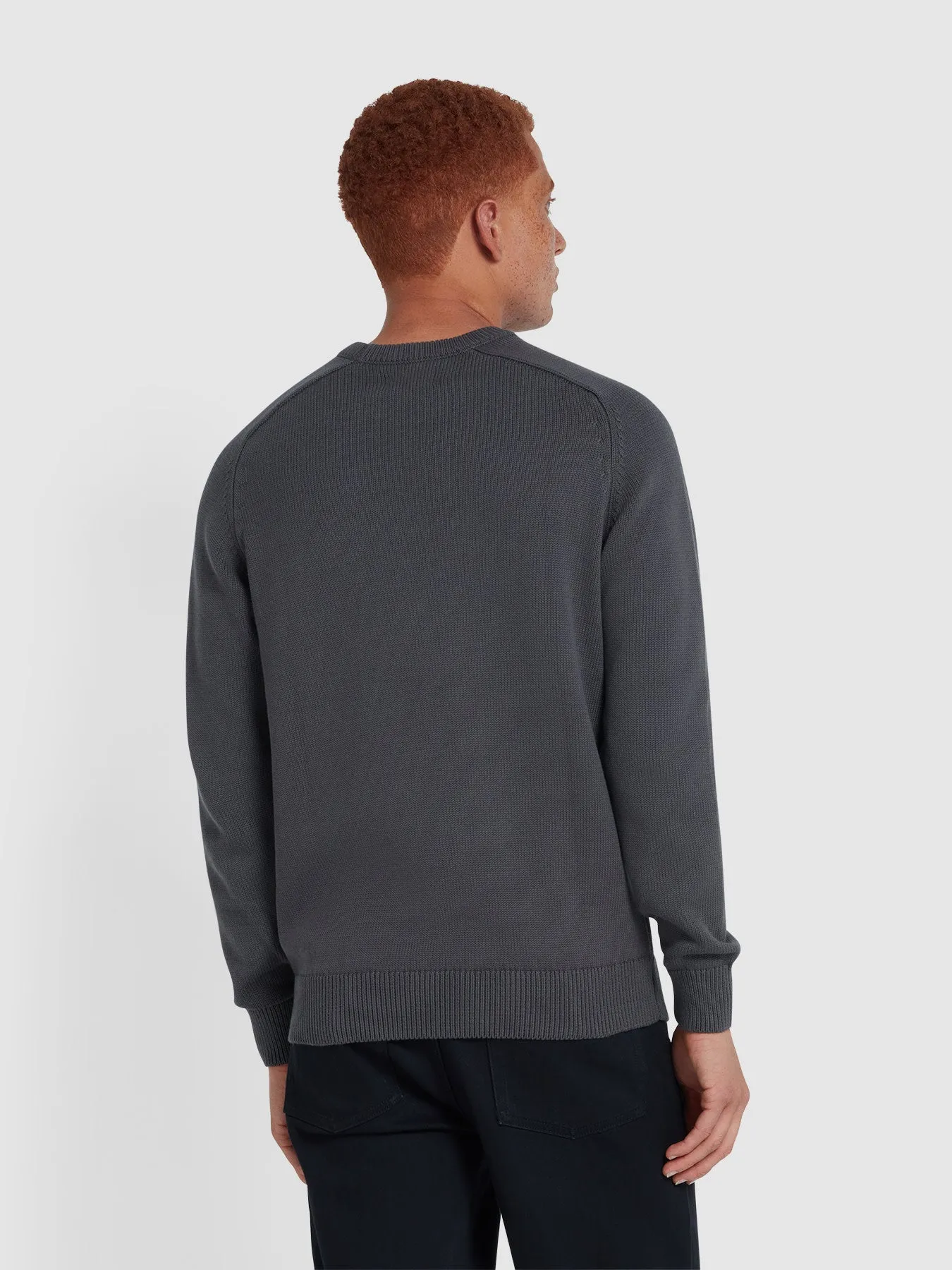 Kingsbury Crew Neck Sweater In Charcoal sold by Farah product image thumbnail 3