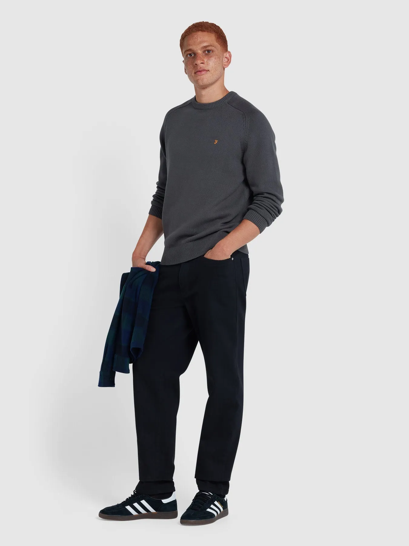 Kingsbury Crew Neck Sweater In Charcoal sold by Farah product image thumbnail 2