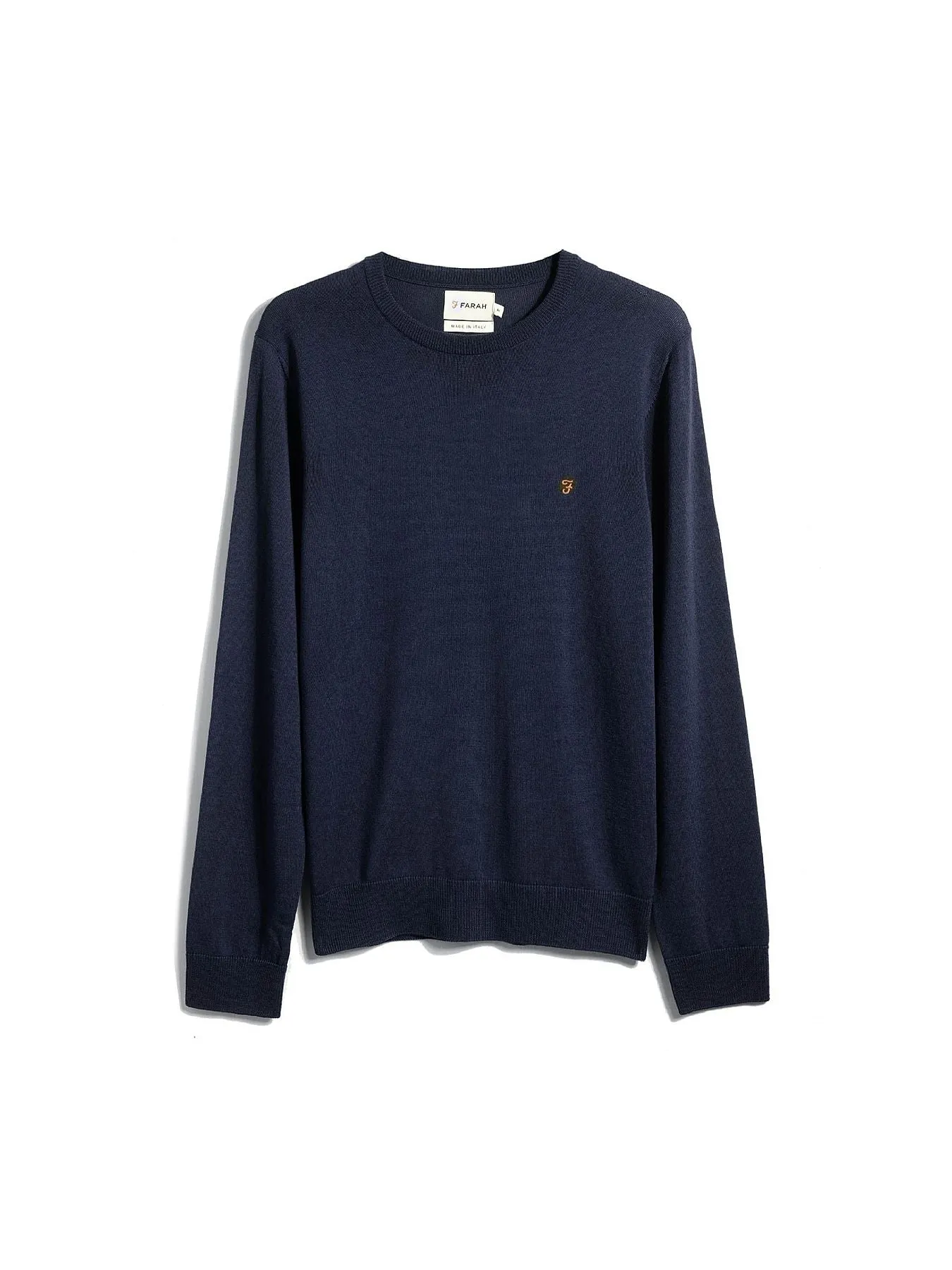 Mullen Merino Wool Crew Neck Sweater In True Navy sold by Farah product image thumbnail 5