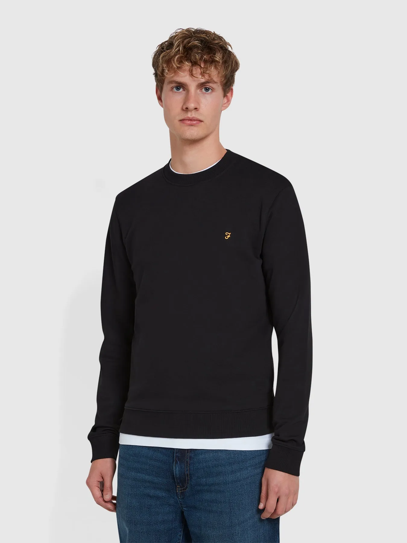 Hanbury Crew Neck Sweatshirt In Black sold by Farah