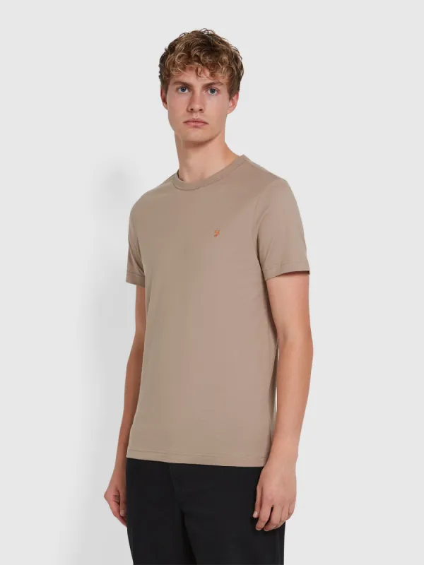 Ellis T-Shirt In Smoky Brown sold by Farah