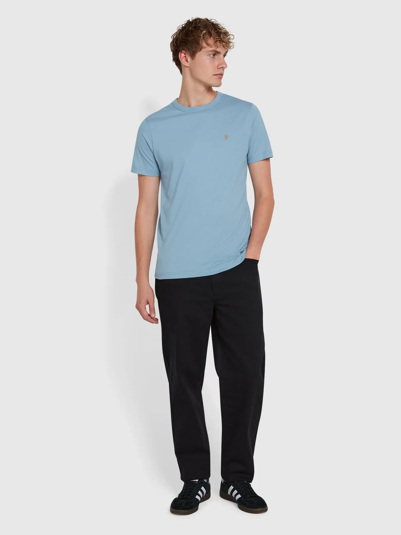 Ellis T-Shirt In Faded Denim Blue sold by Farah product image thumbnail 2