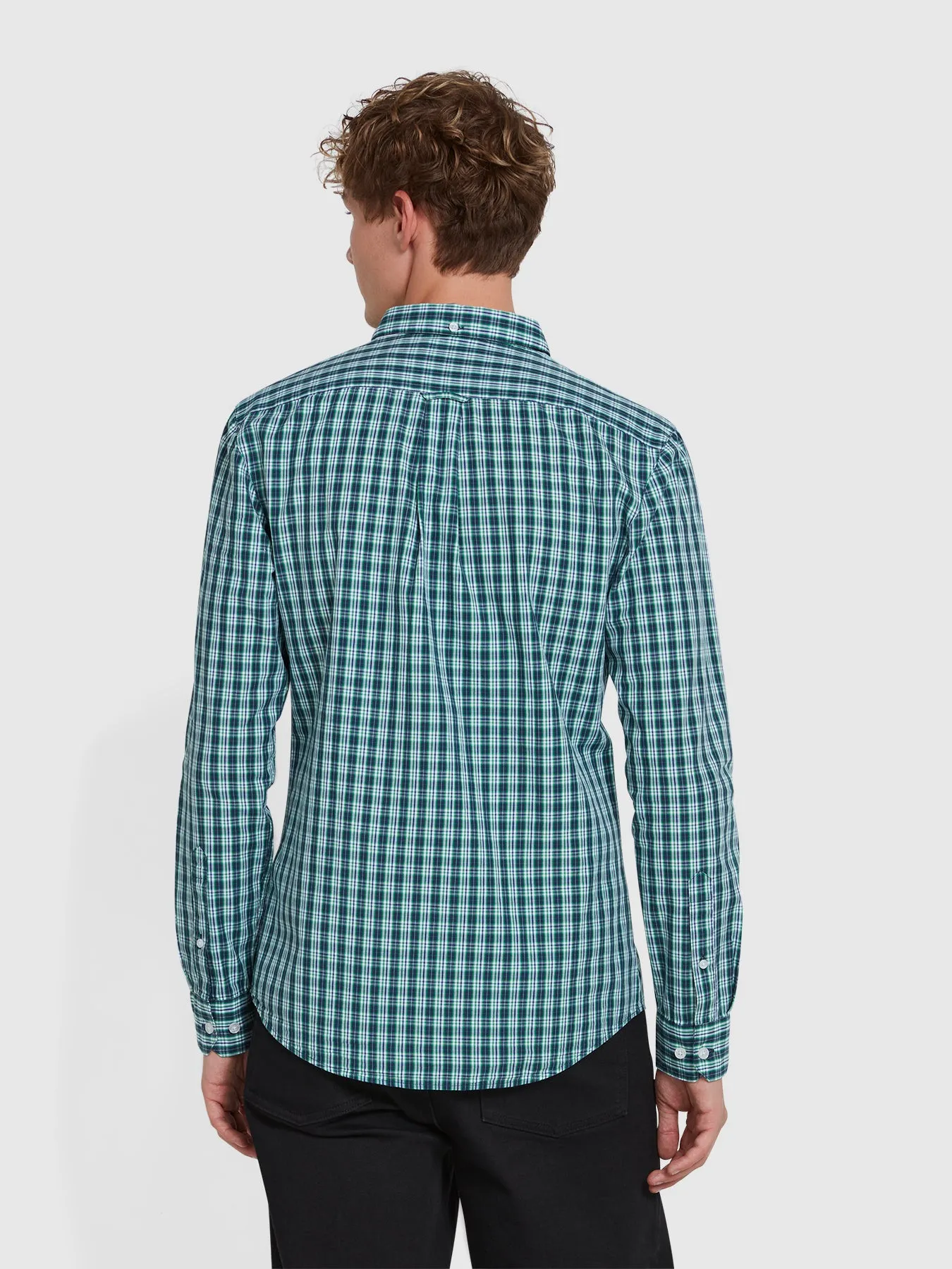 Carlson Check Shirt In Moss Green sold by Farah product image thumbnail 3