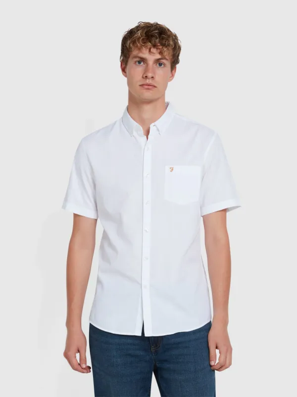 Carlson Short Sleeve Shirt In White sold by Farah