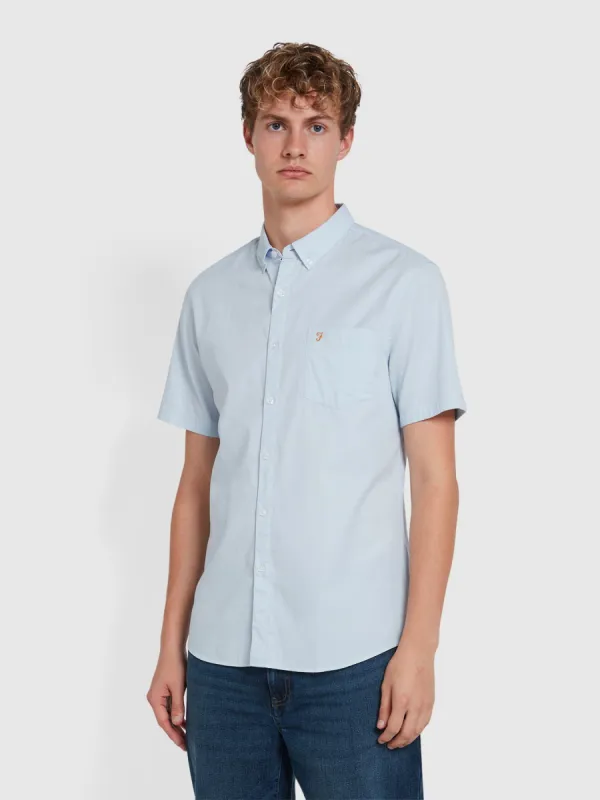 Carlson Short Sleeve Shirt In Sky Blue sold by Farah
