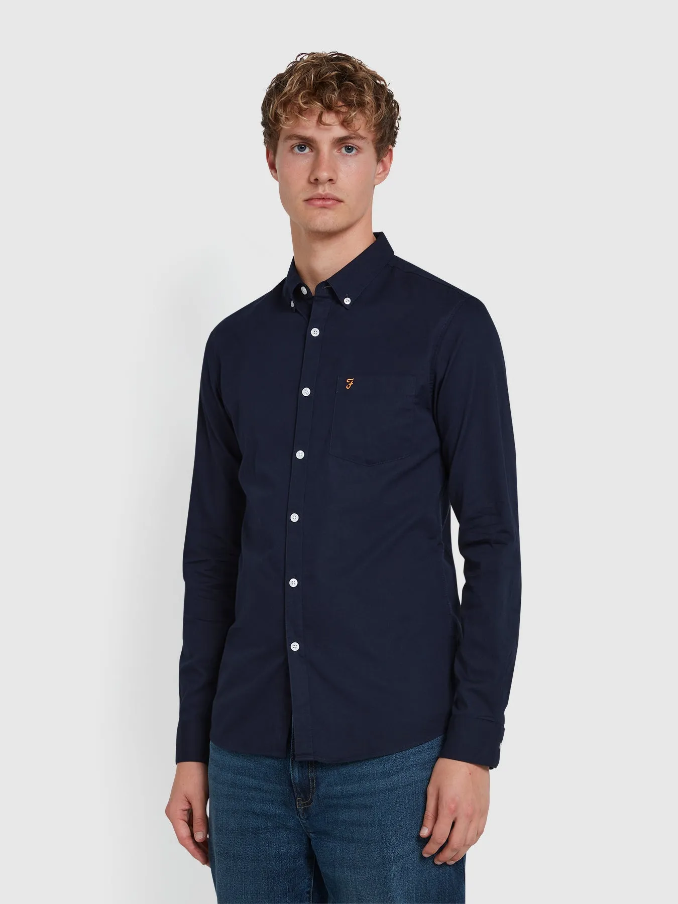 Carlson Shirt In True Navy sold by Farah