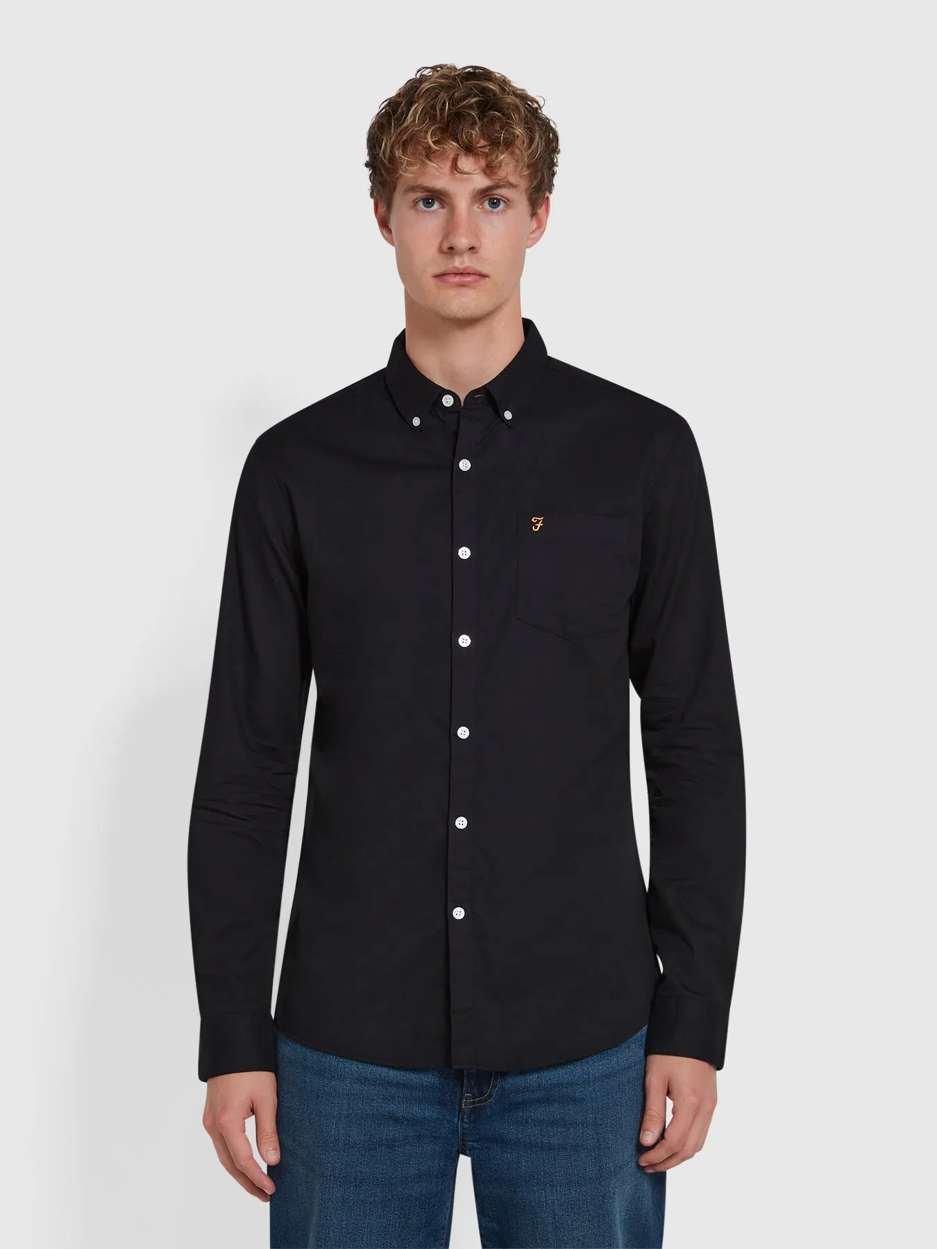 Carlson Shirt In Black sold by Farah
