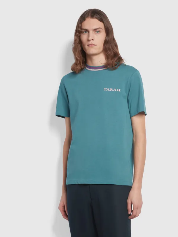 Hanley Regular Fit Short Sleeve T-Shirt In Ocean Farah sold by Farah