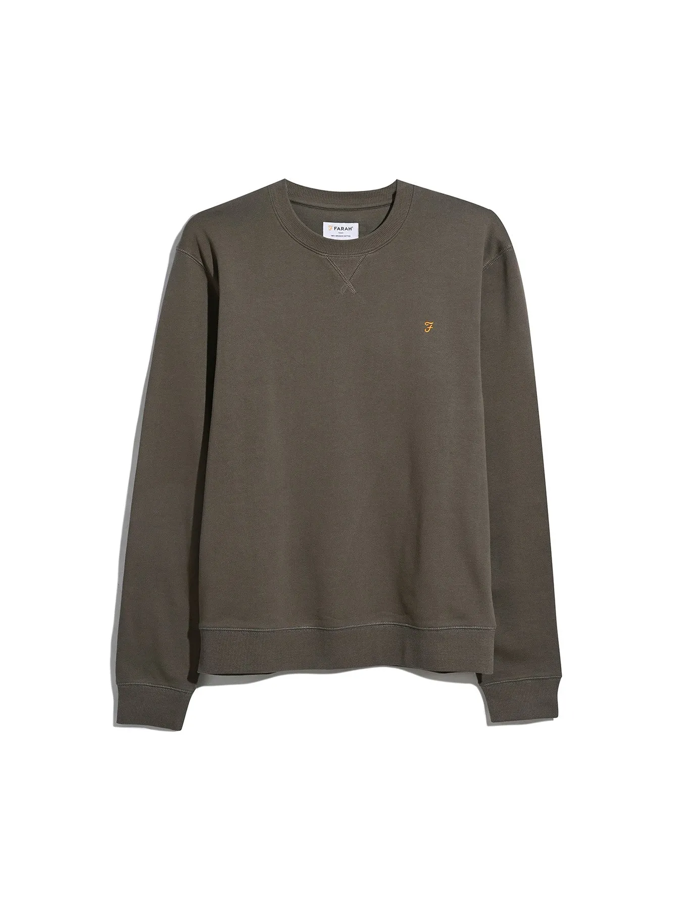 Tim Organic Cotton Crew Neck Sweatshirt In Mushroom Grey sold by Farah product image thumbnail 5
