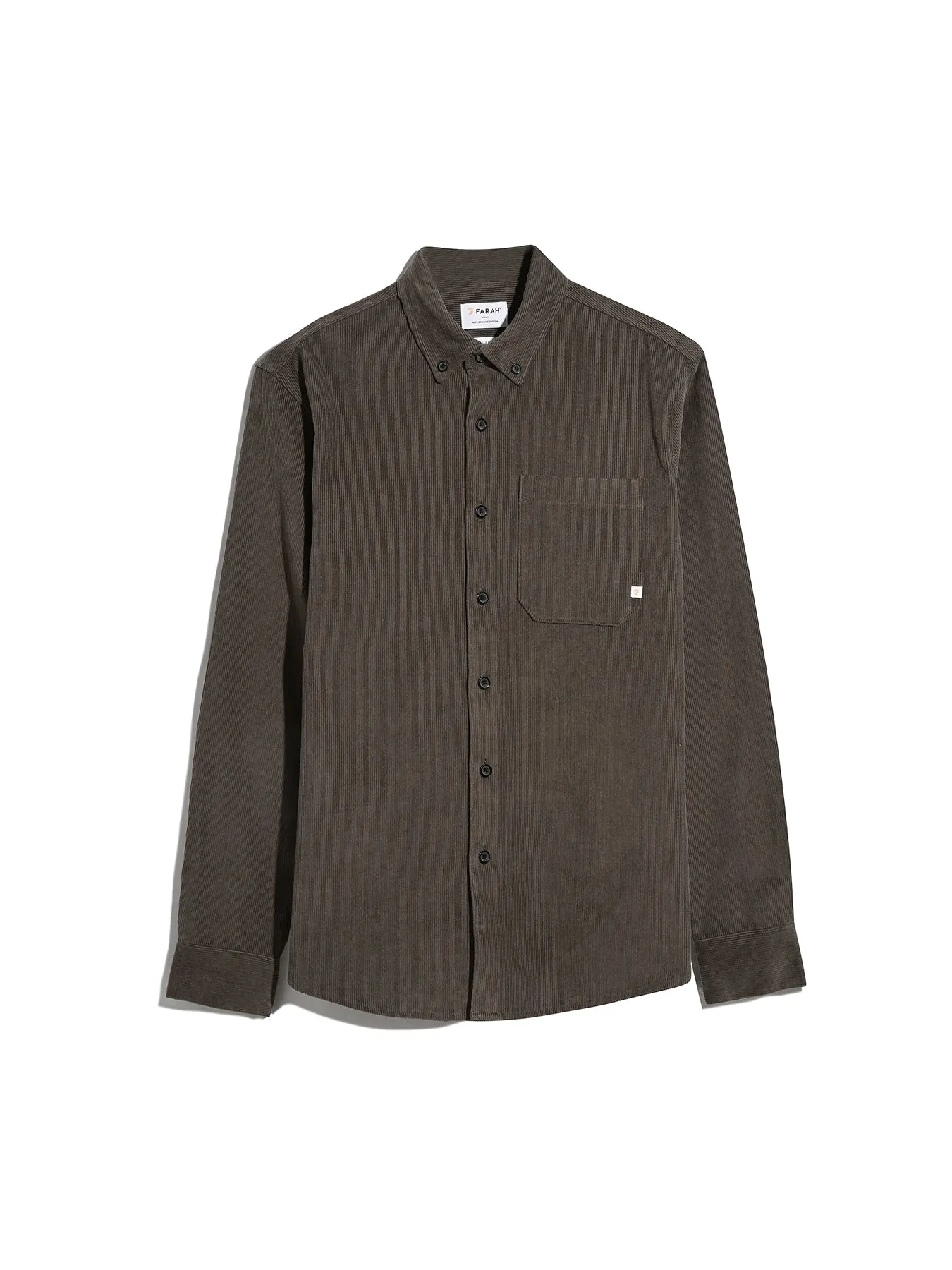Spencer Casual Fit Corduroy Shirt In Mushroom Grey sold by Farah product image thumbnail 5