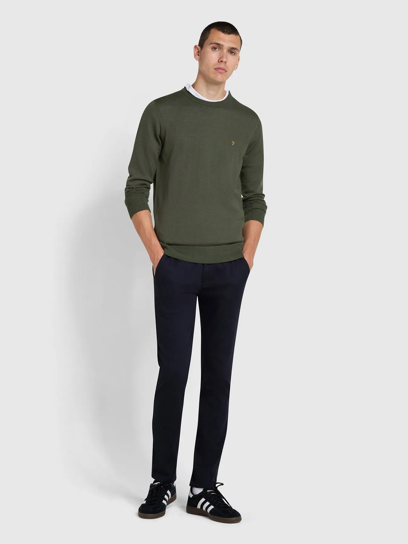 Mullen Merino Wool Crew Neck Sweater In Rosemary sold by Farah product image thumbnail 2