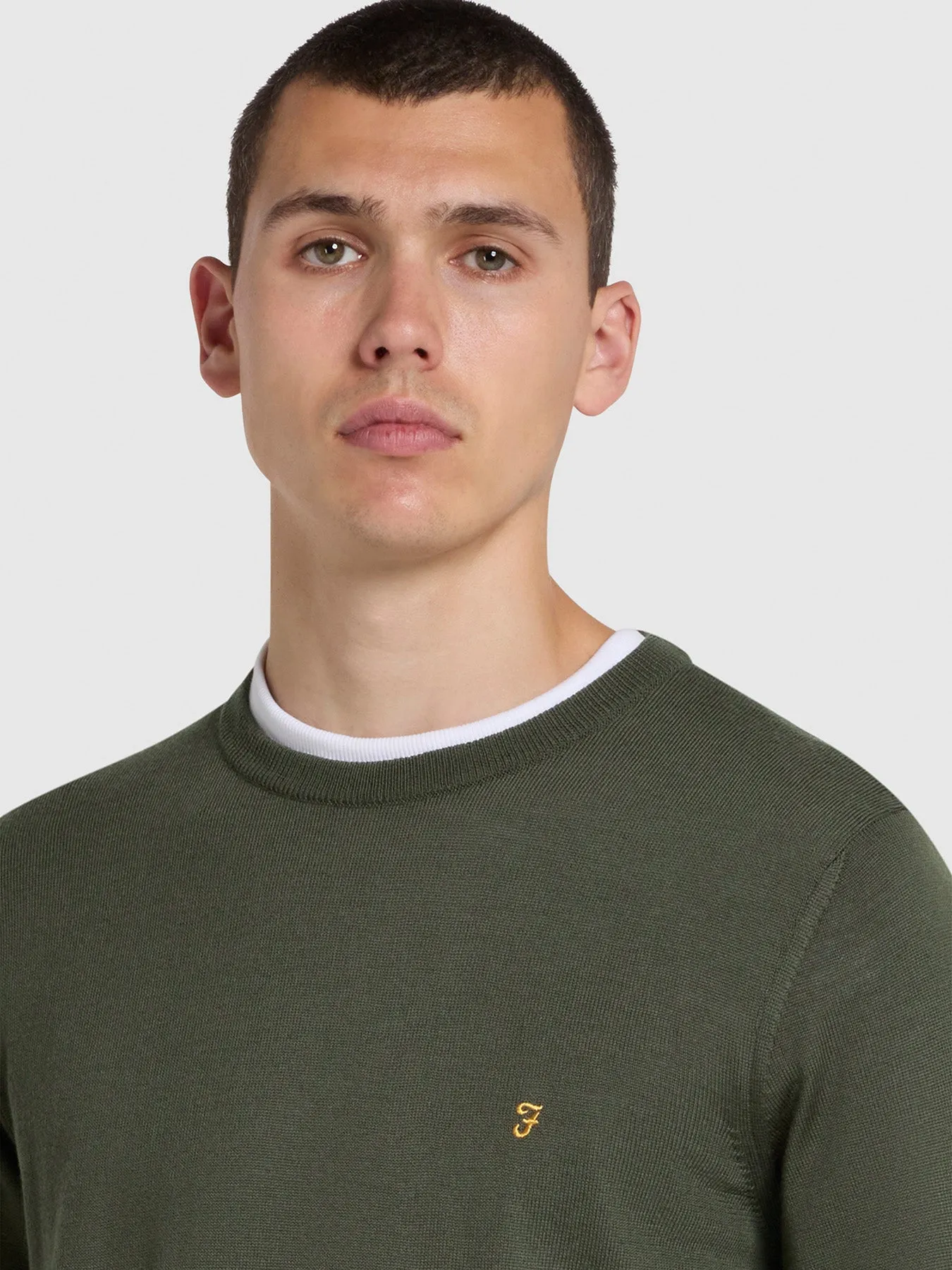 Mullen Merino Wool Crew Neck Sweater In Rosemary sold by Farah product image thumbnail 4