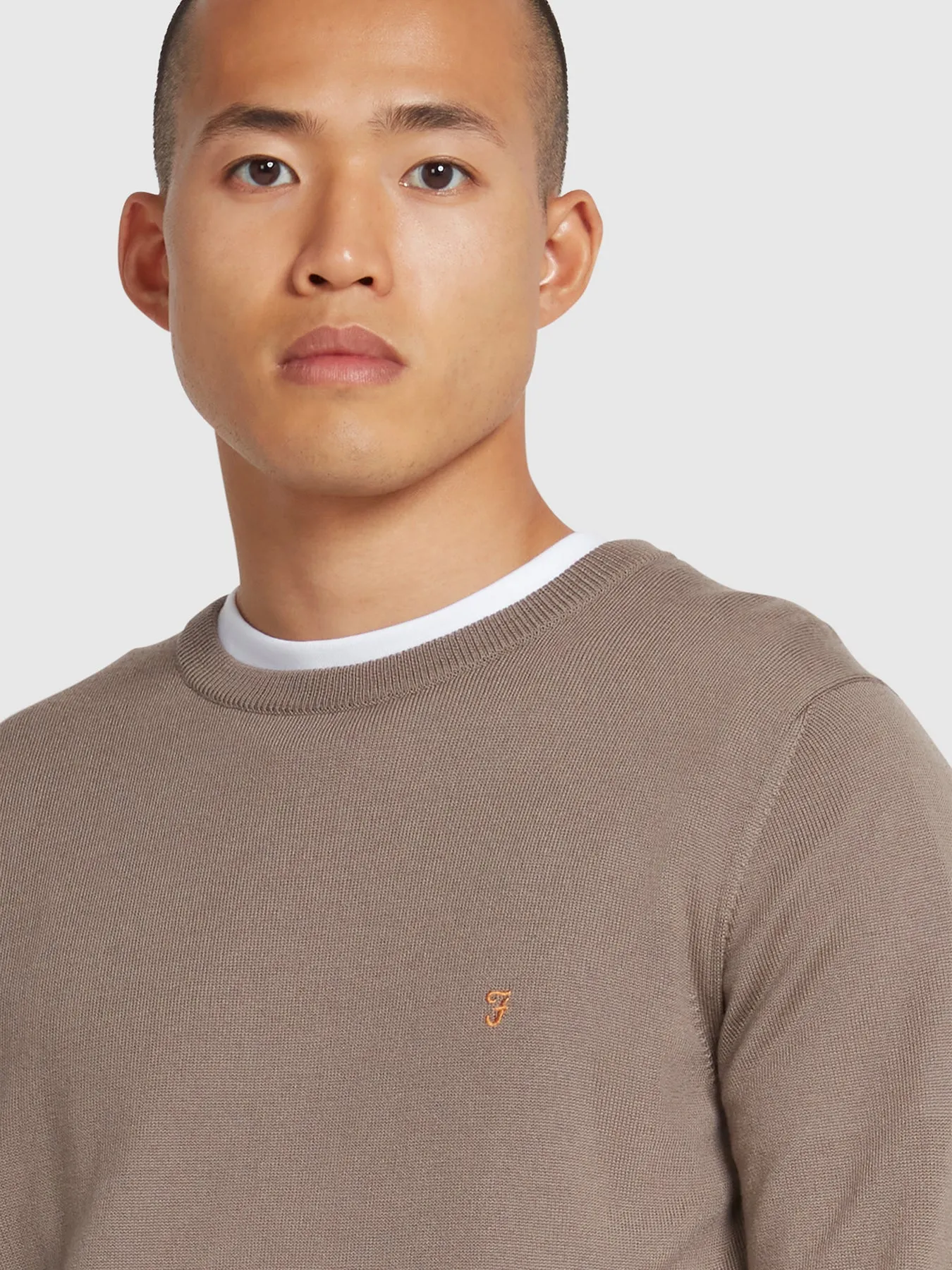 Mullen Merino Wool Crew Neck Sweater In Mushroom Grey sold by Farah product image thumbnail 4