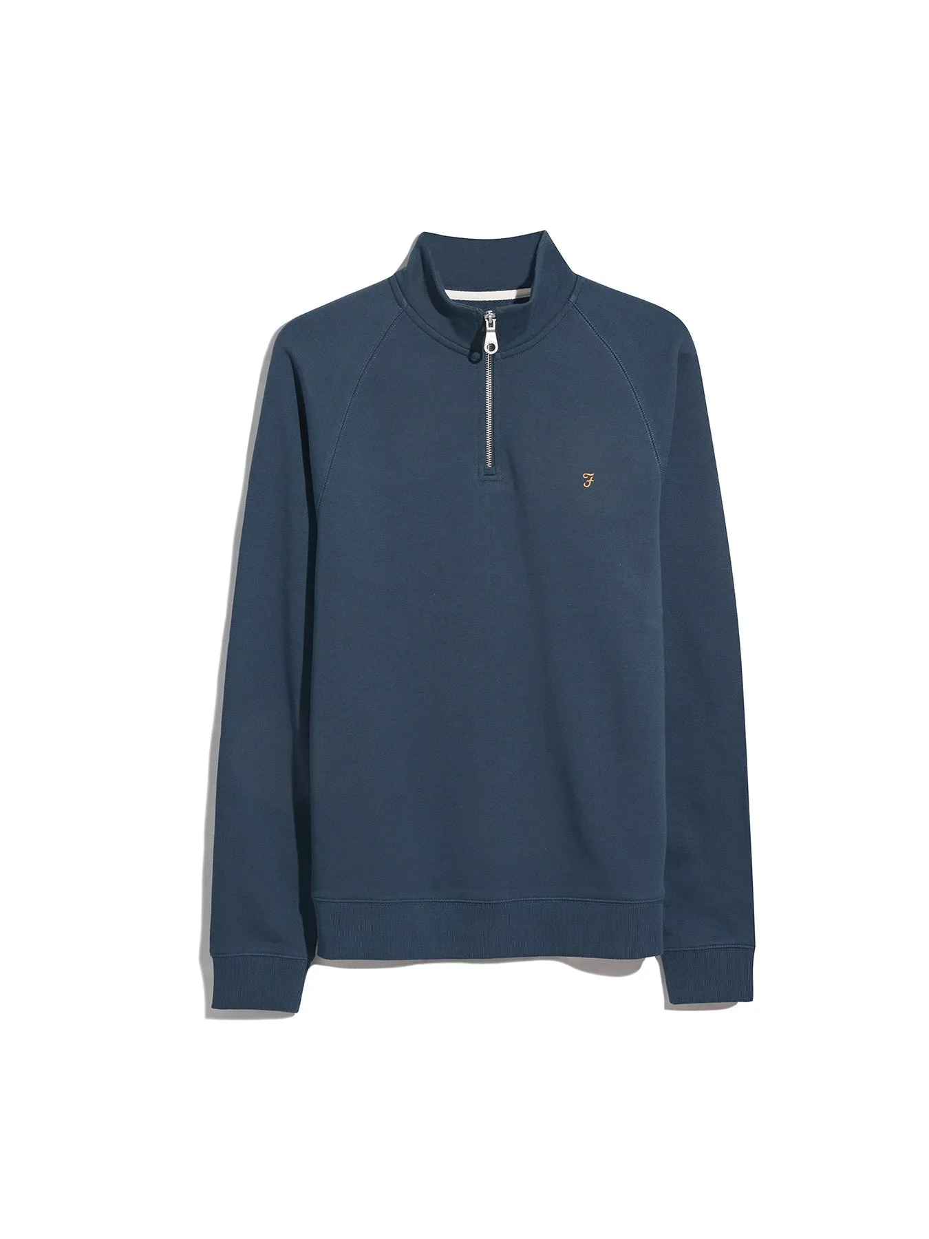 Jim Organic Cotton Quarter Zip Sweatshirt In Deep Blue sold by Farah product image thumbnail 5