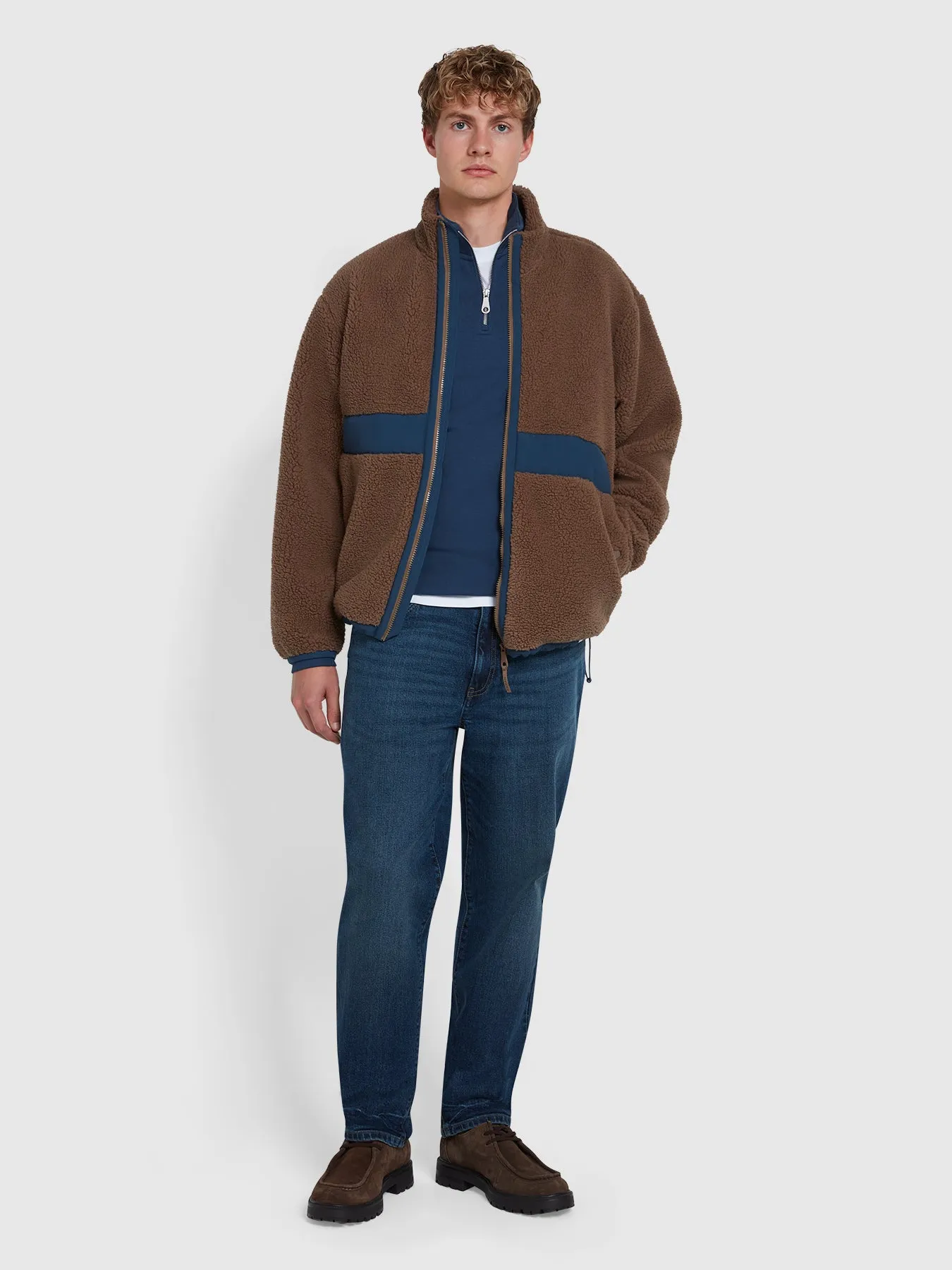 Jim Organic Cotton Quarter Zip Sweatshirt In Deep Blue sold by Farah product image thumbnail 2