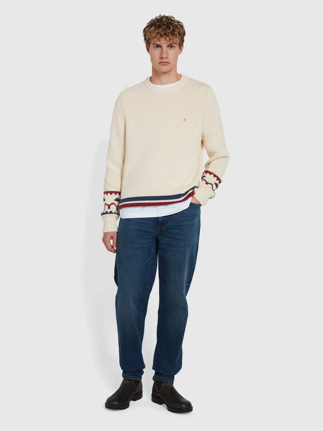 Alverstone Stripe Sweater In Cream sold by Farah product image thumbnail 2