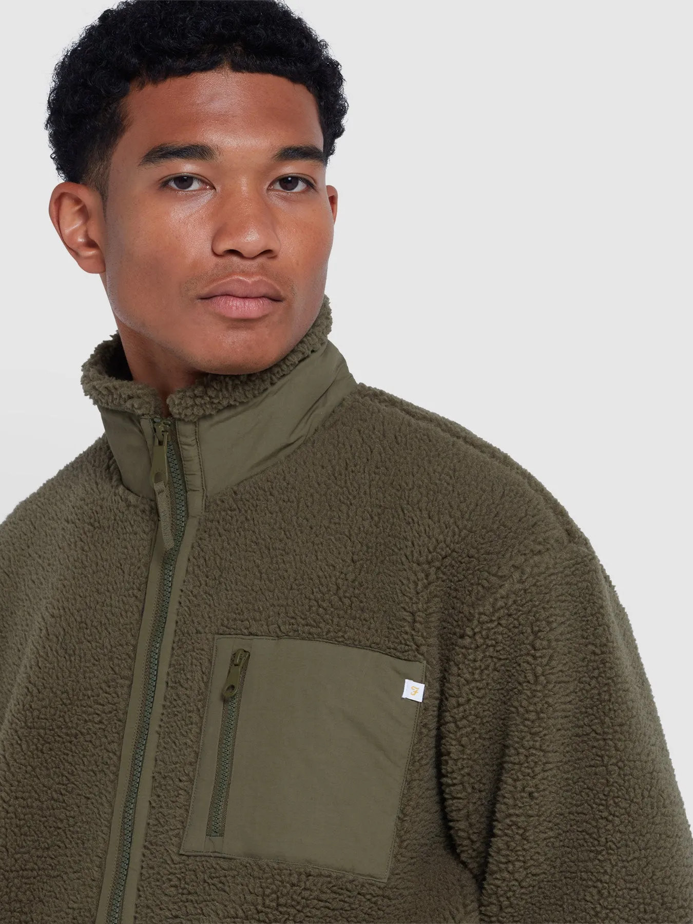Bradley Full Zip Fleece In Olive Green sold by Farah product image thumbnail 4